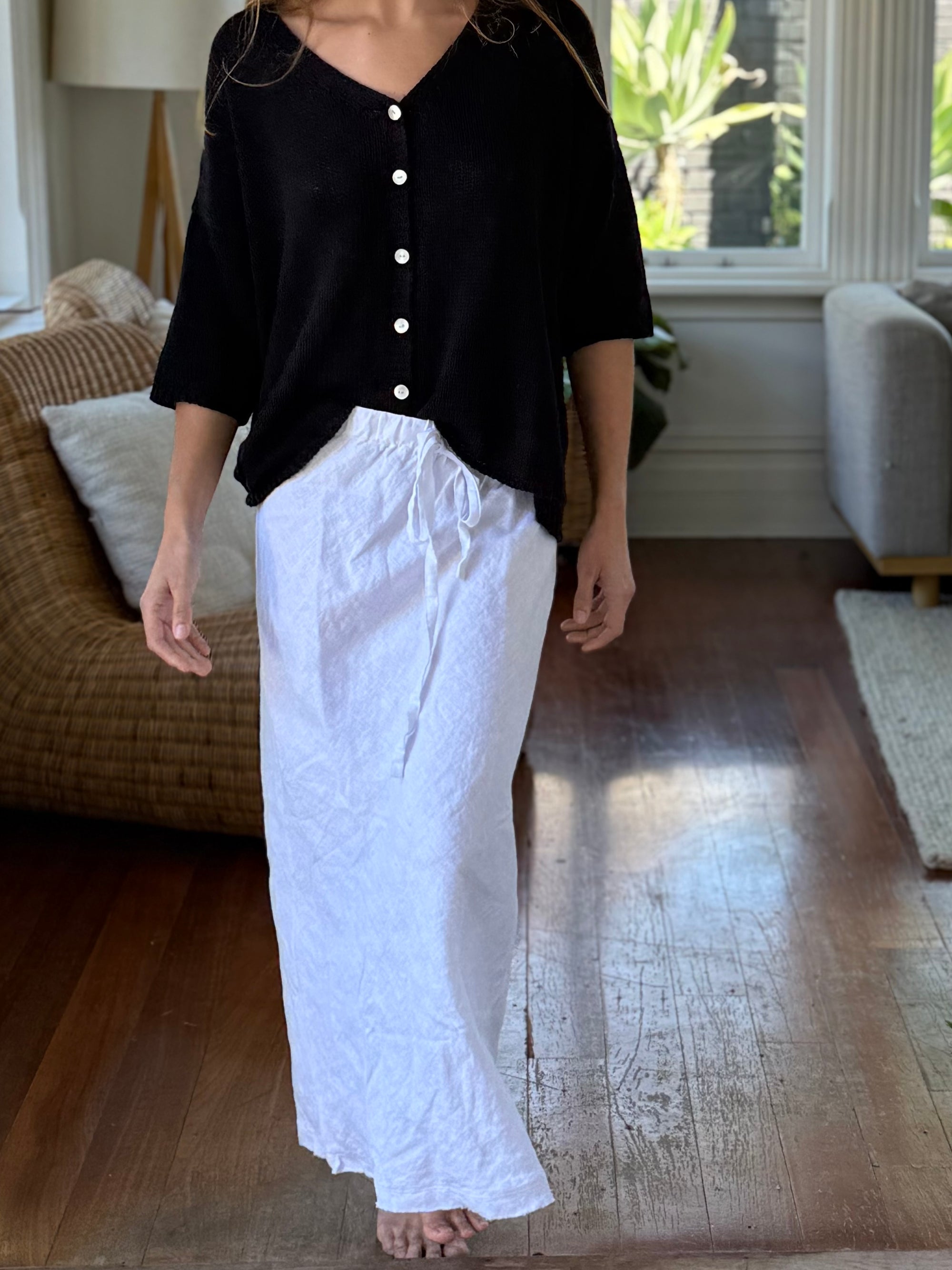 anthea skirt - white linen Apparel