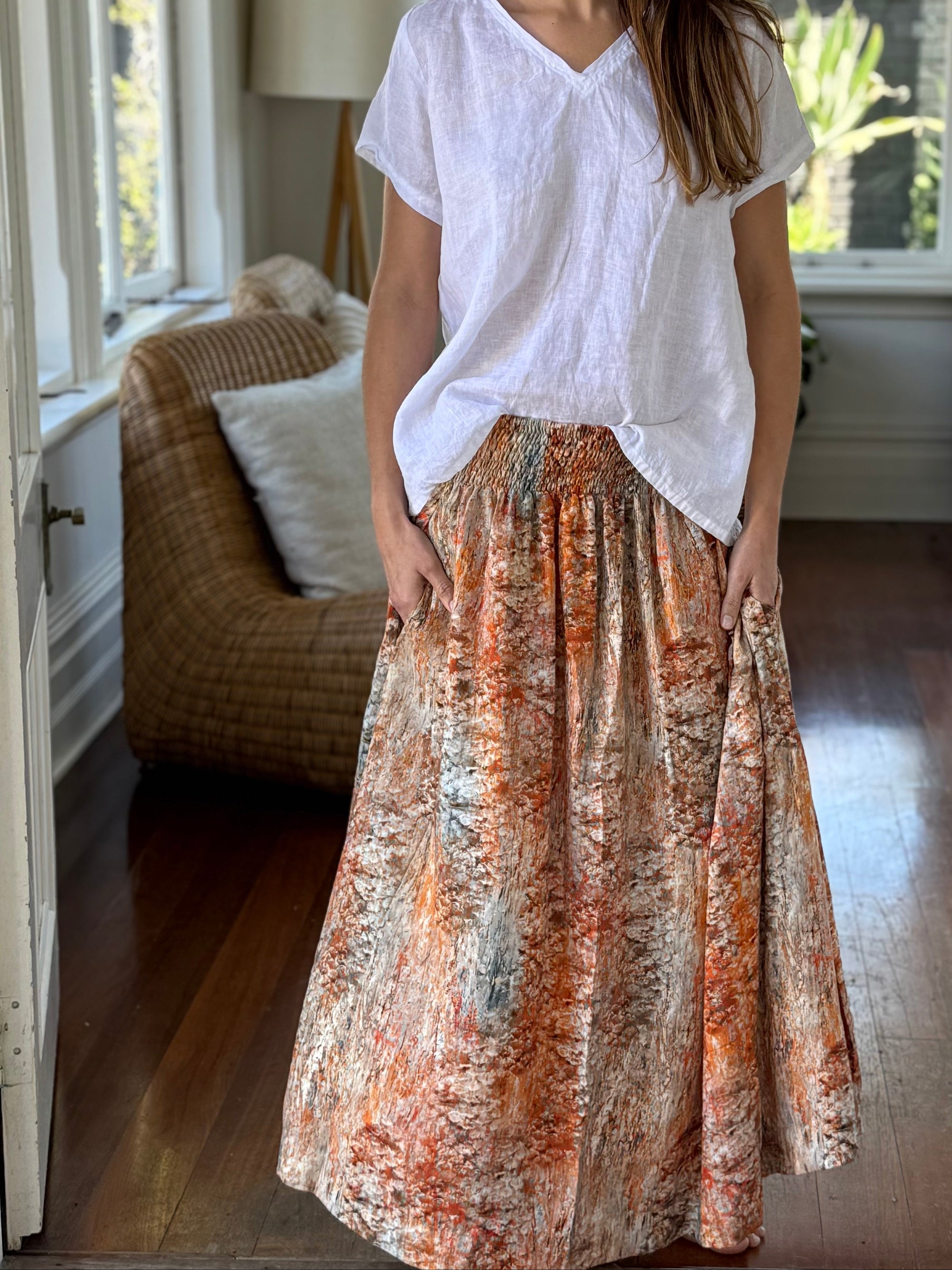 lulu skirt - sunset watercolour Apparel