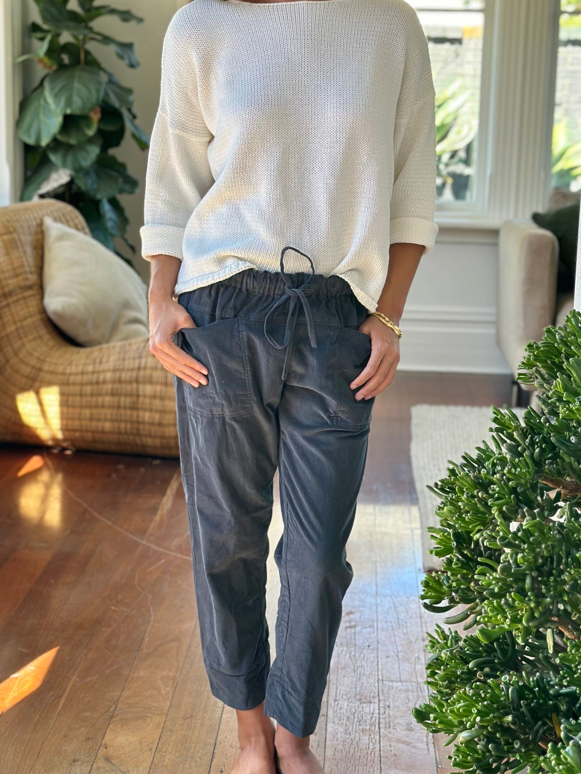 darcy pants - charcoal cord Apparel