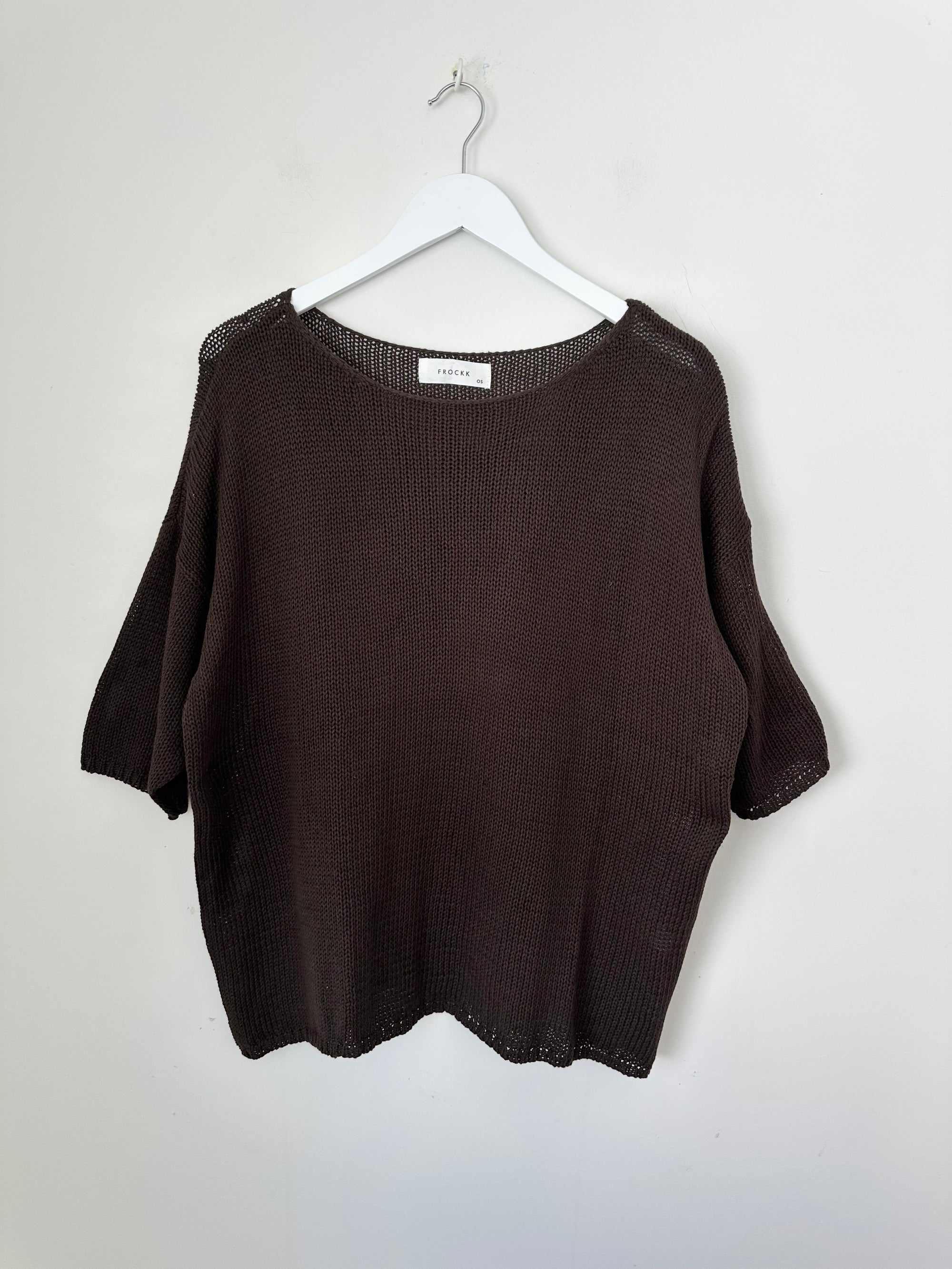 alex top- chocolate cotton knit Apparel