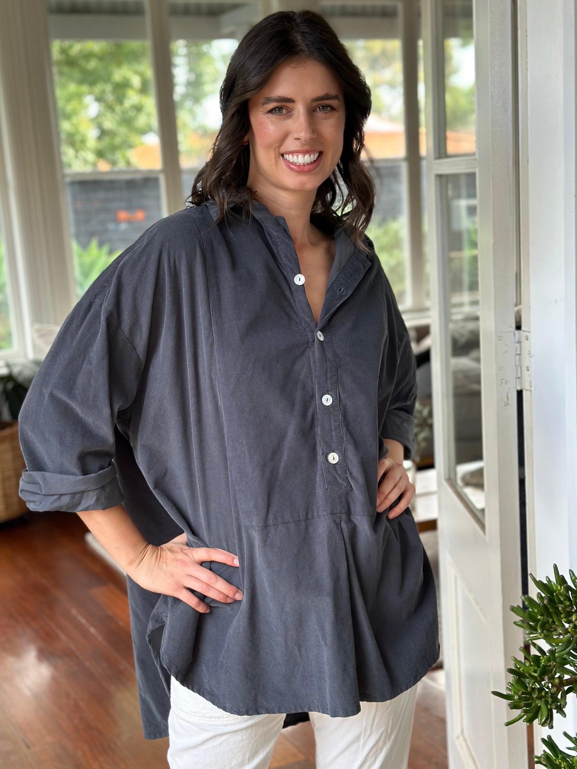 megan shirt - charcoal cord Apparel