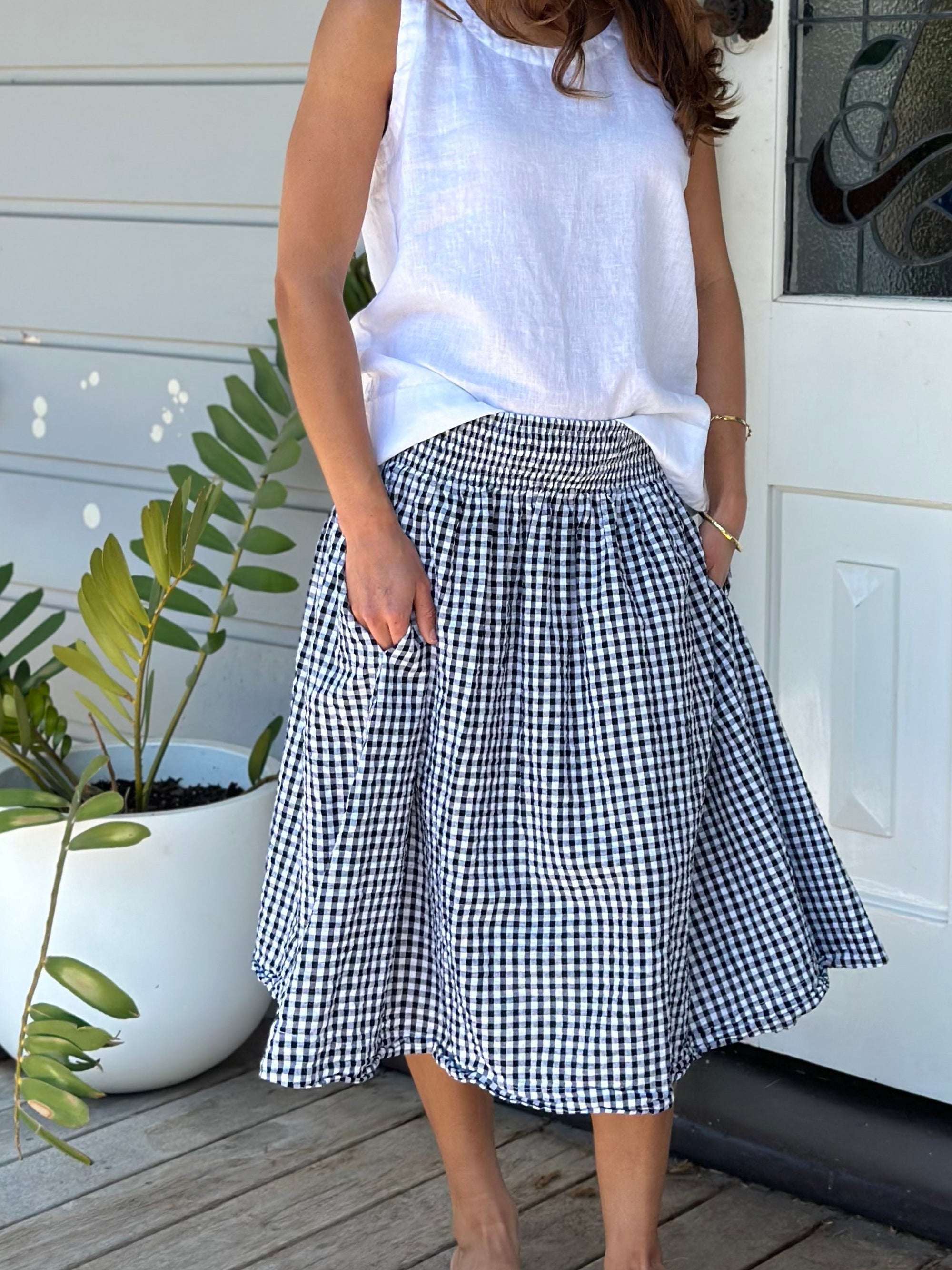 lola skirt -black /white gingham Apparel