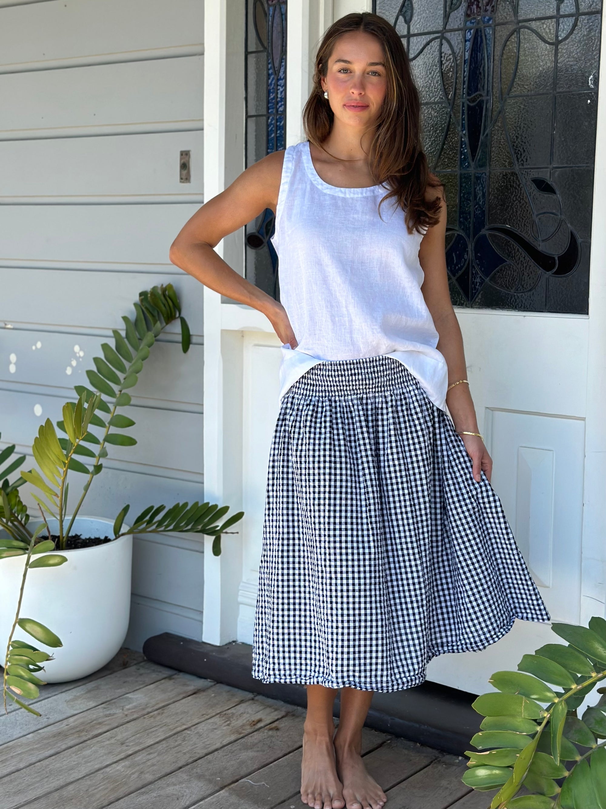 lola skirt -black /white gingham Apparel