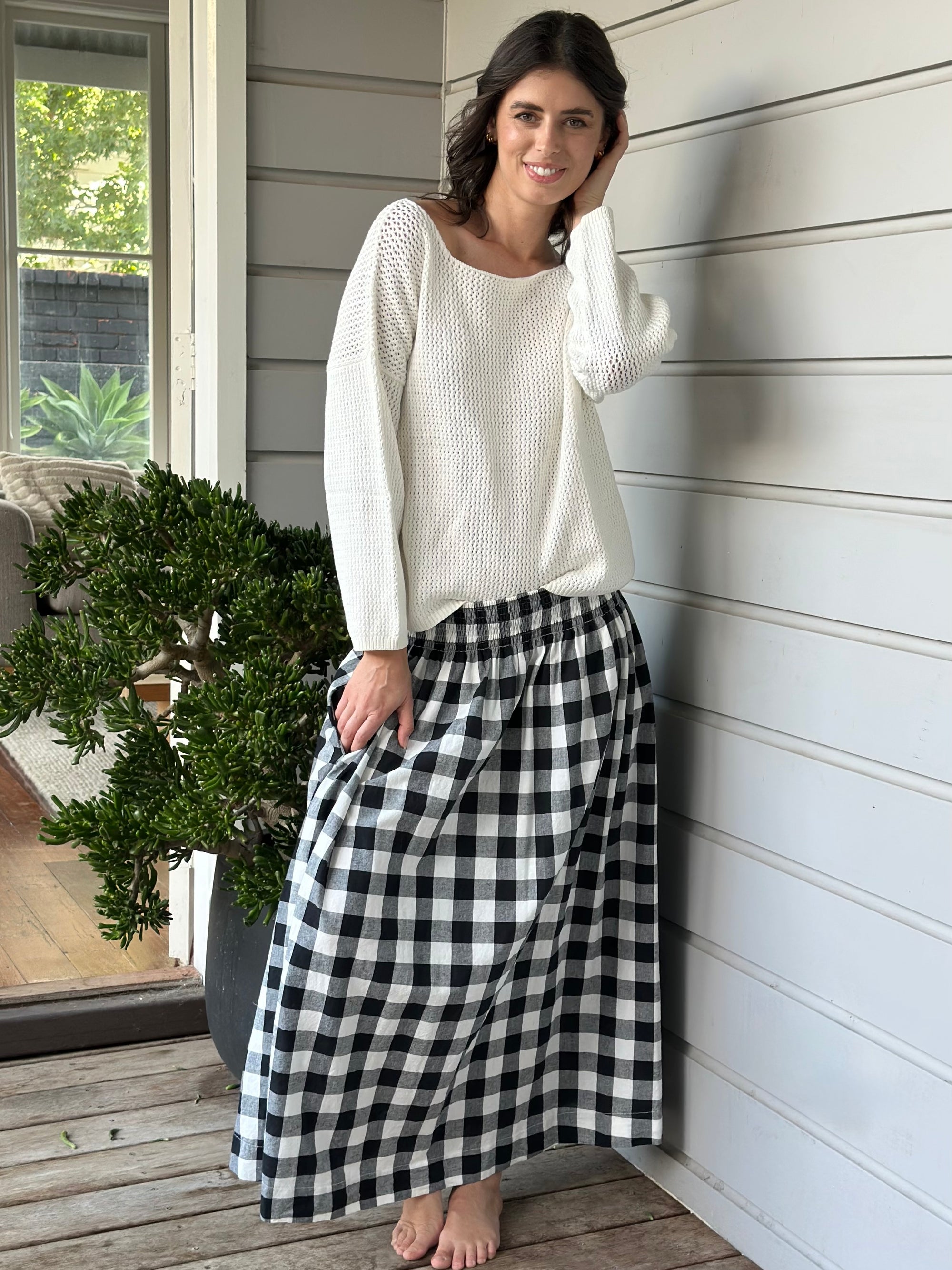 lulu skirt - black check Apparel