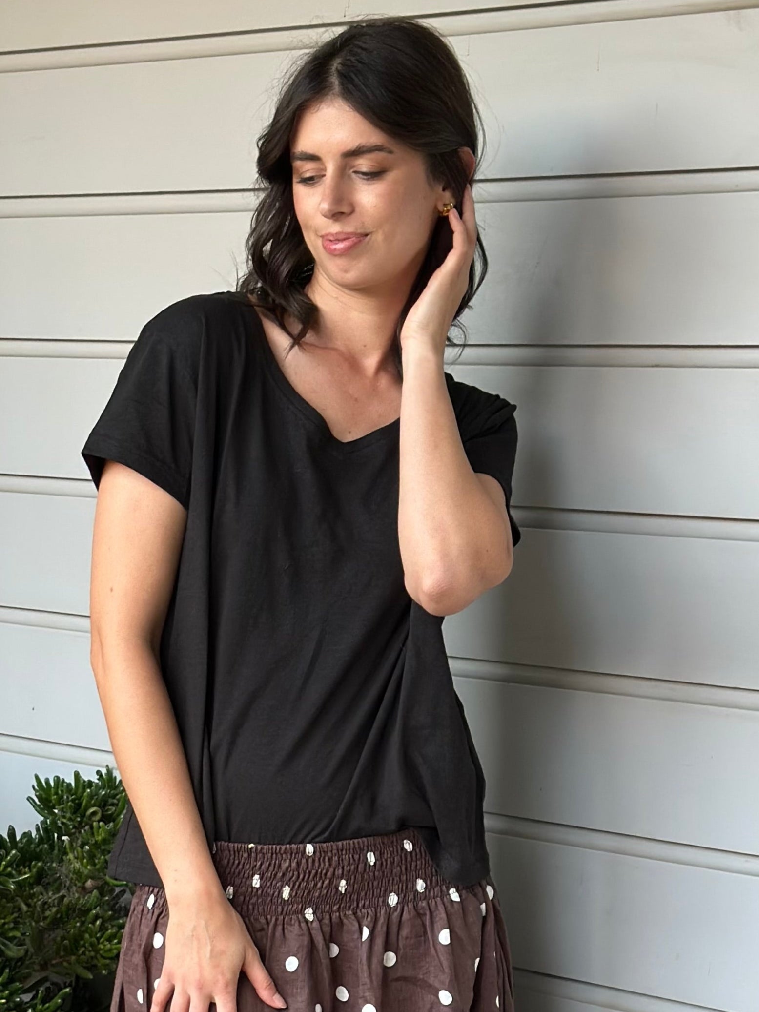 relaxed tee - black cotton Apparel
