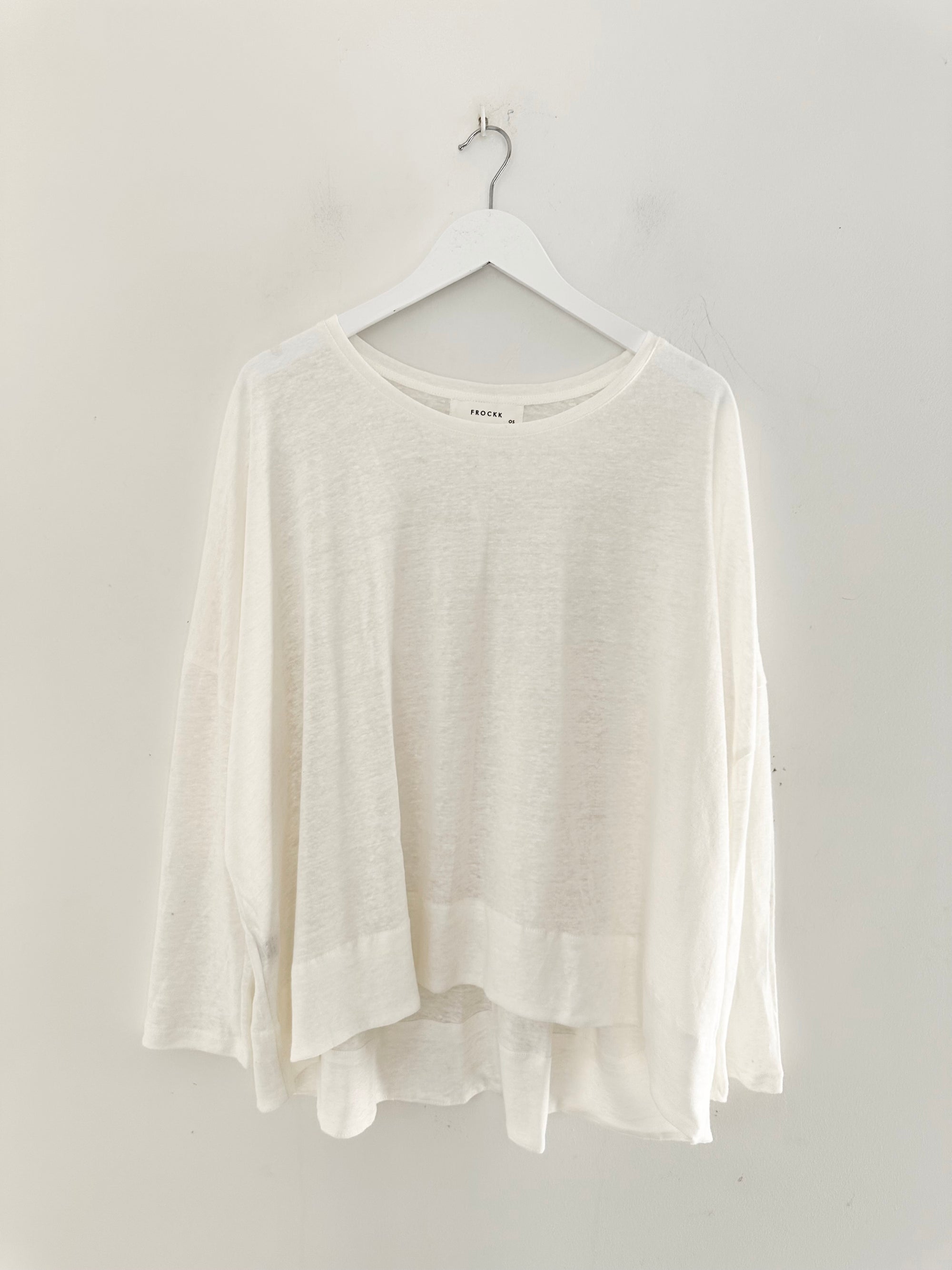 nina top - ivory linen knit General