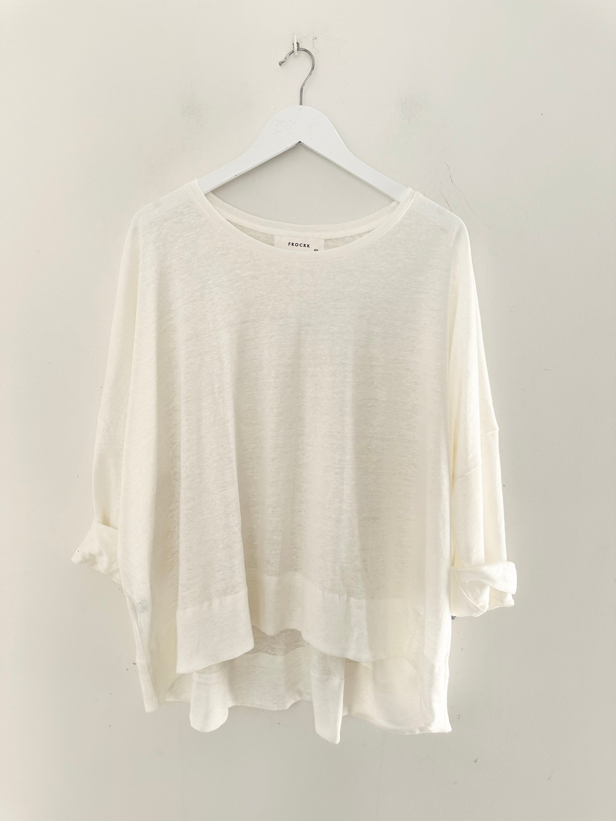 nina top - ivory linen knit General