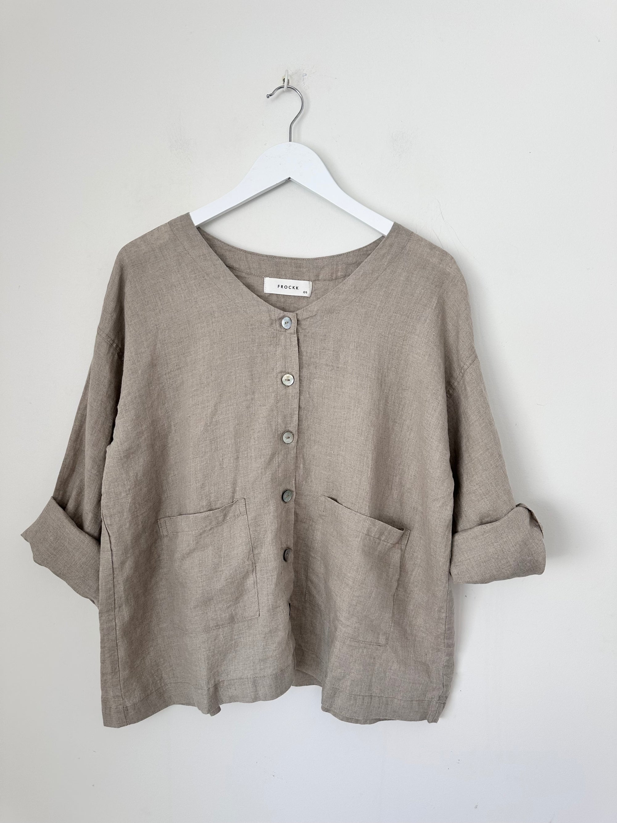 jamie jacket -natural linen Apparel