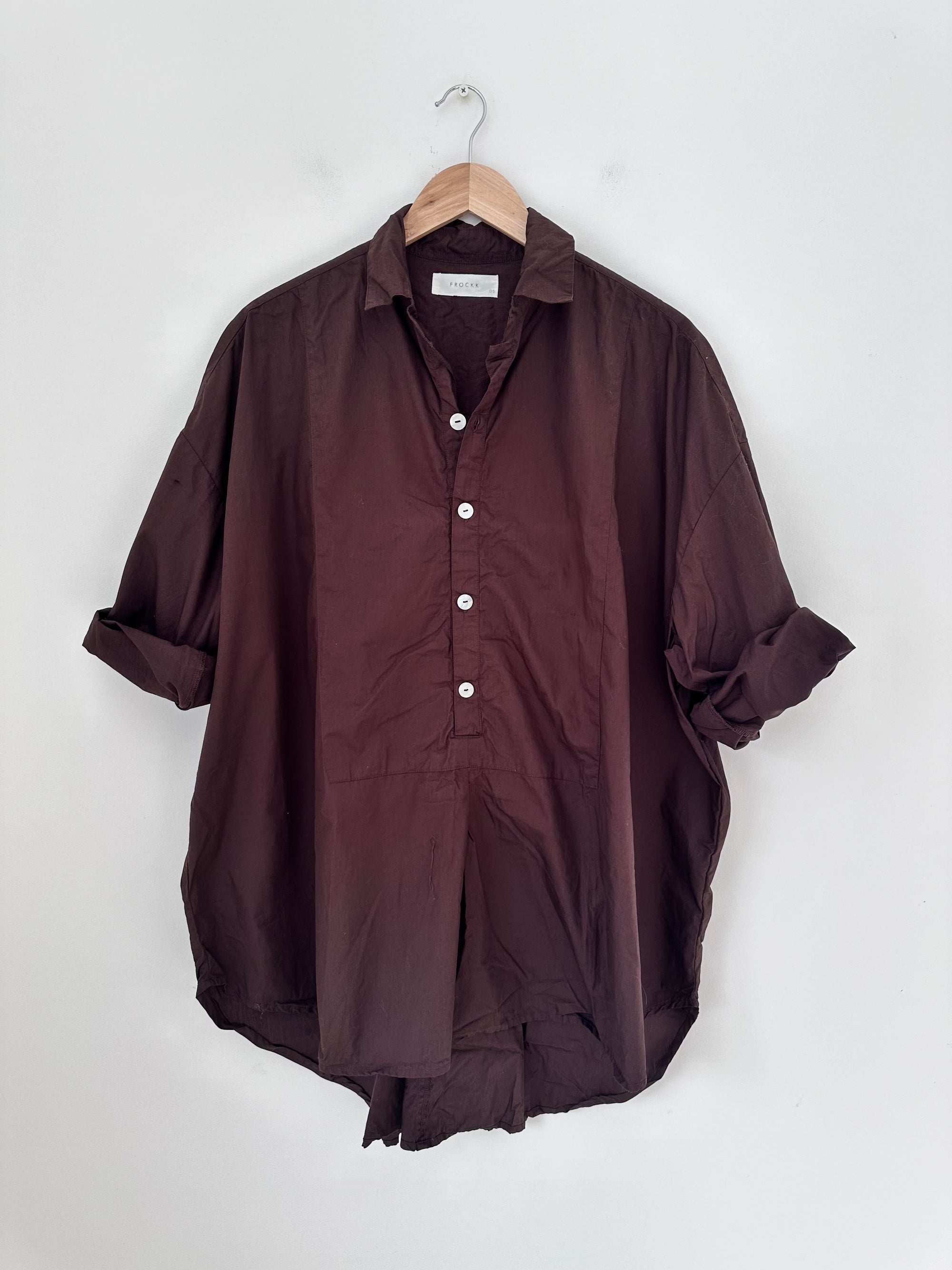 megan shirt - chocolate cotton Apparel