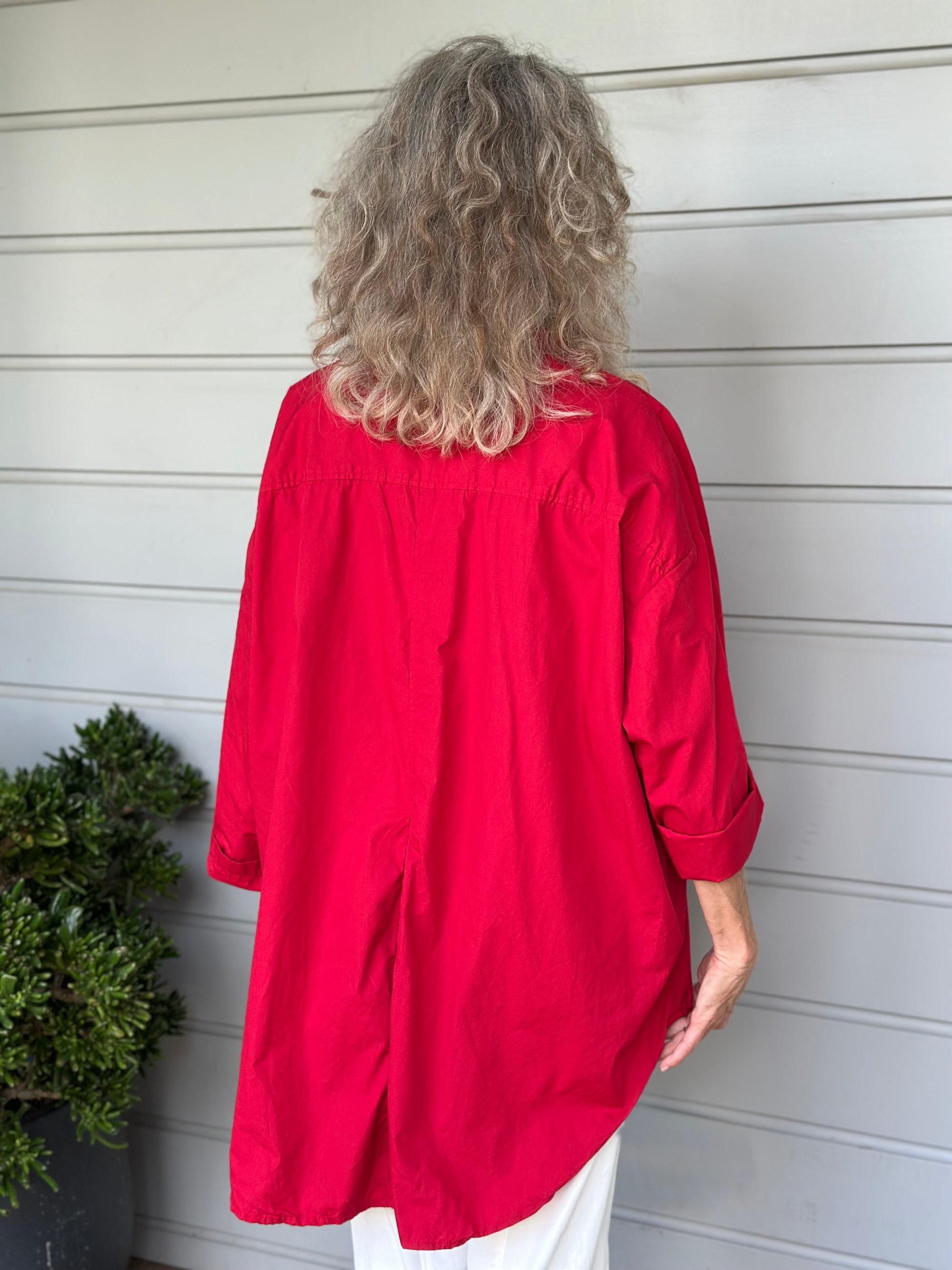 megan shirt - red cotton Apparel