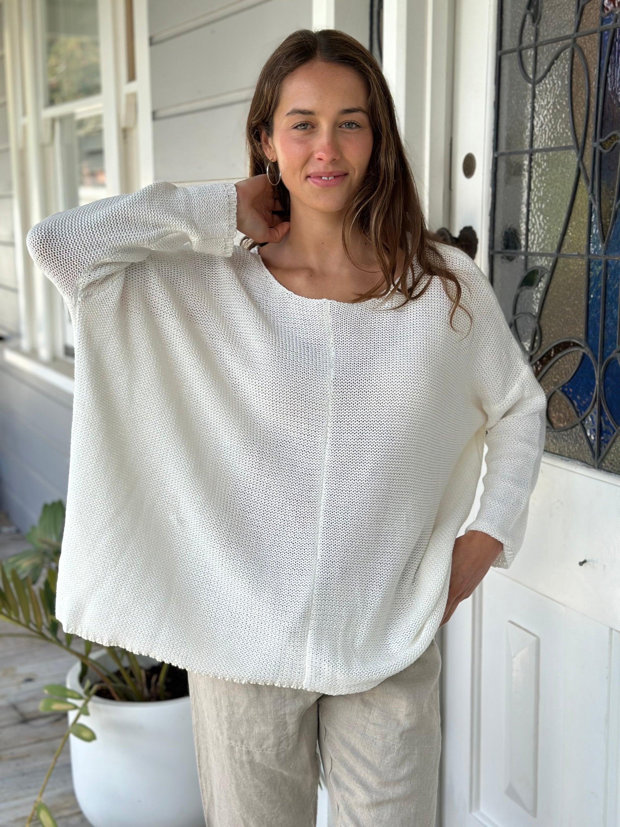 stella jersey - warm white cotton knit Apparel