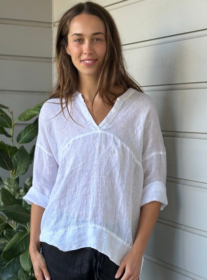 francis top-white linen gauze Apparel