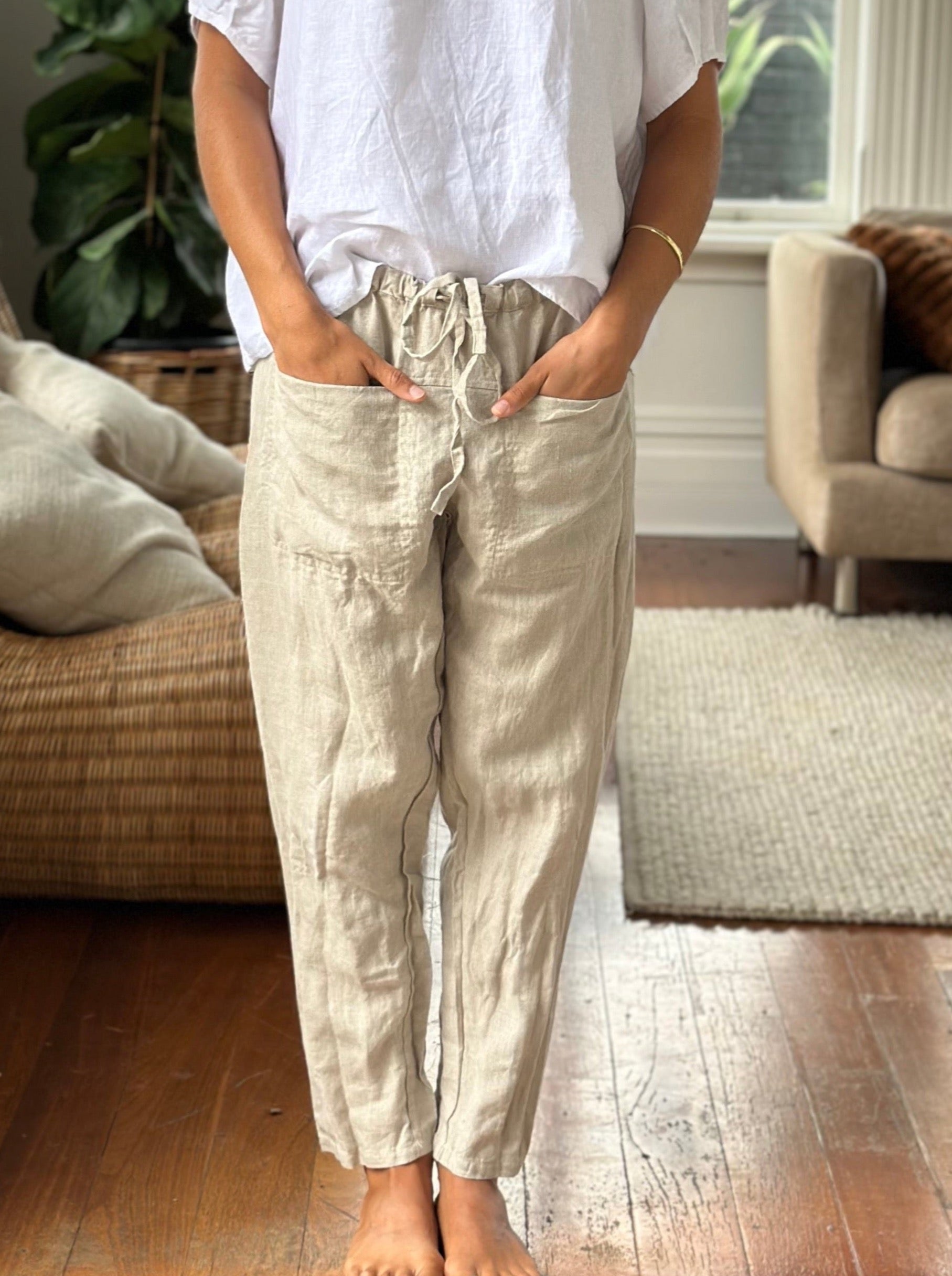 jessie pant-natural linen Apparel