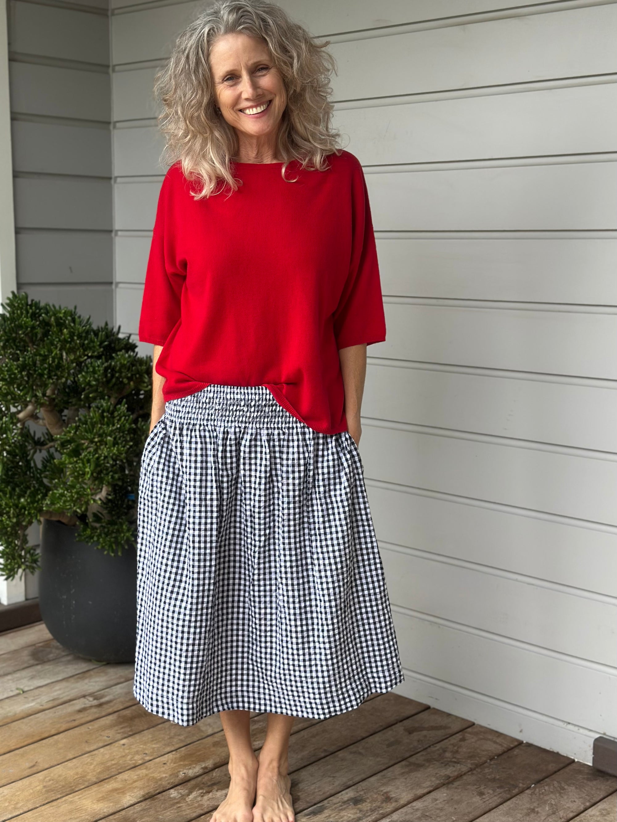 lola skirt -black /white gingham Apparel
