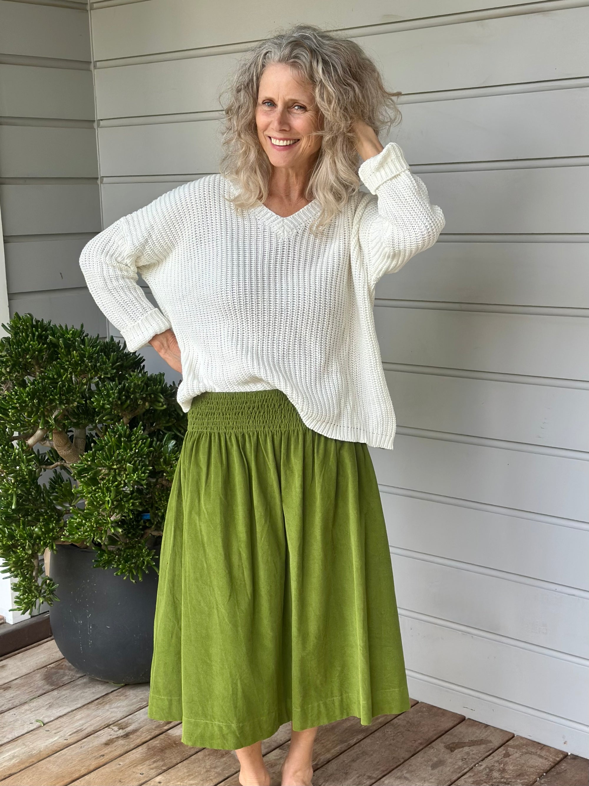 lola skirt - olive cord Apparel
