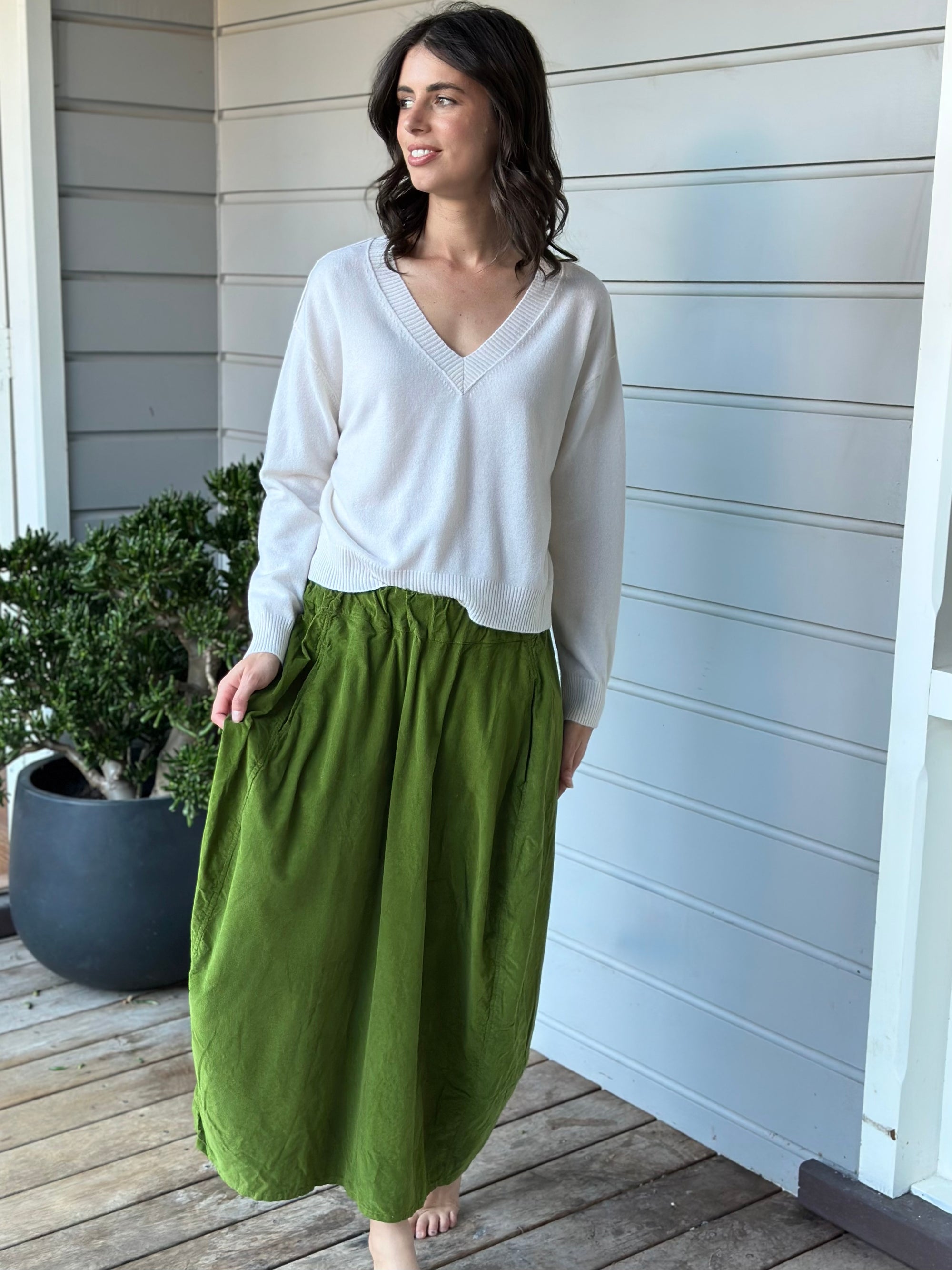 lana skirt - olive cord Apparel