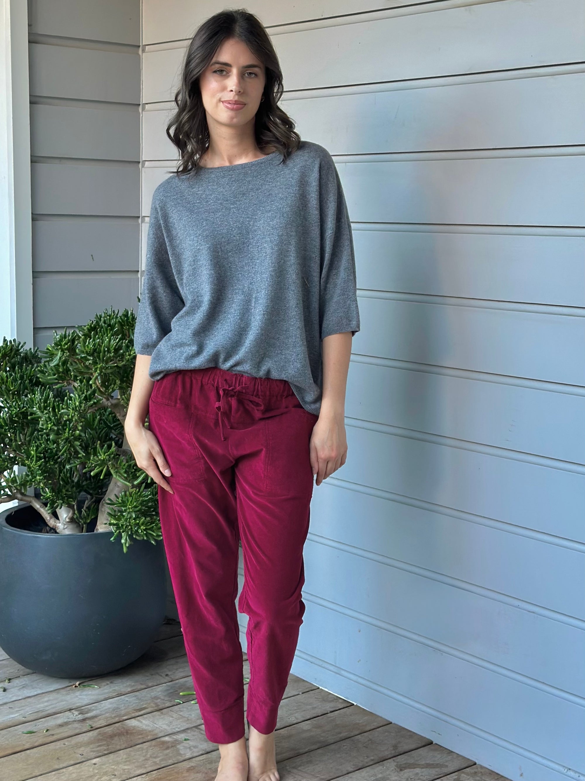 darcy pants - merlot cord Apparel
