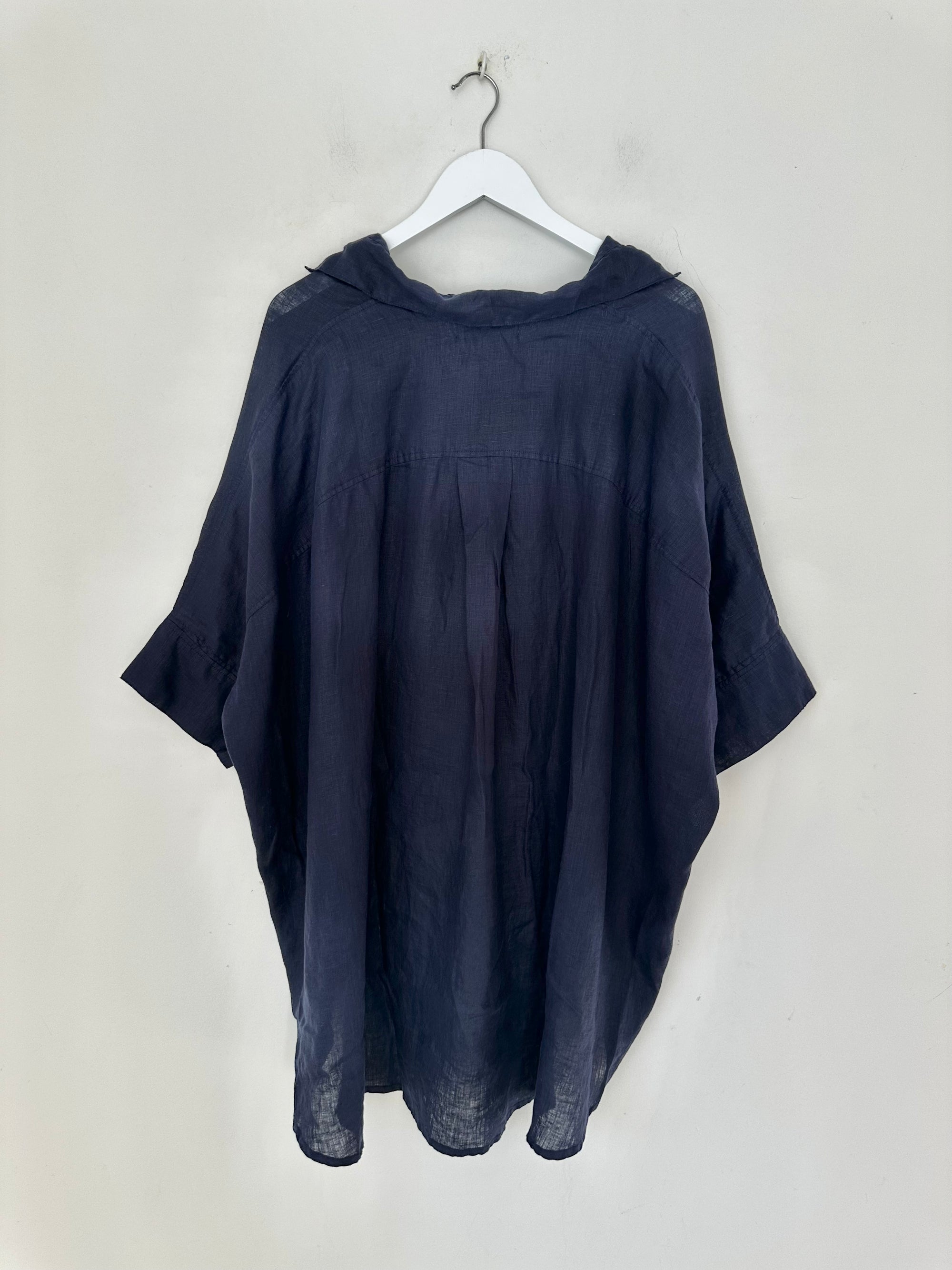 issey shirt - indigo linen Apparel