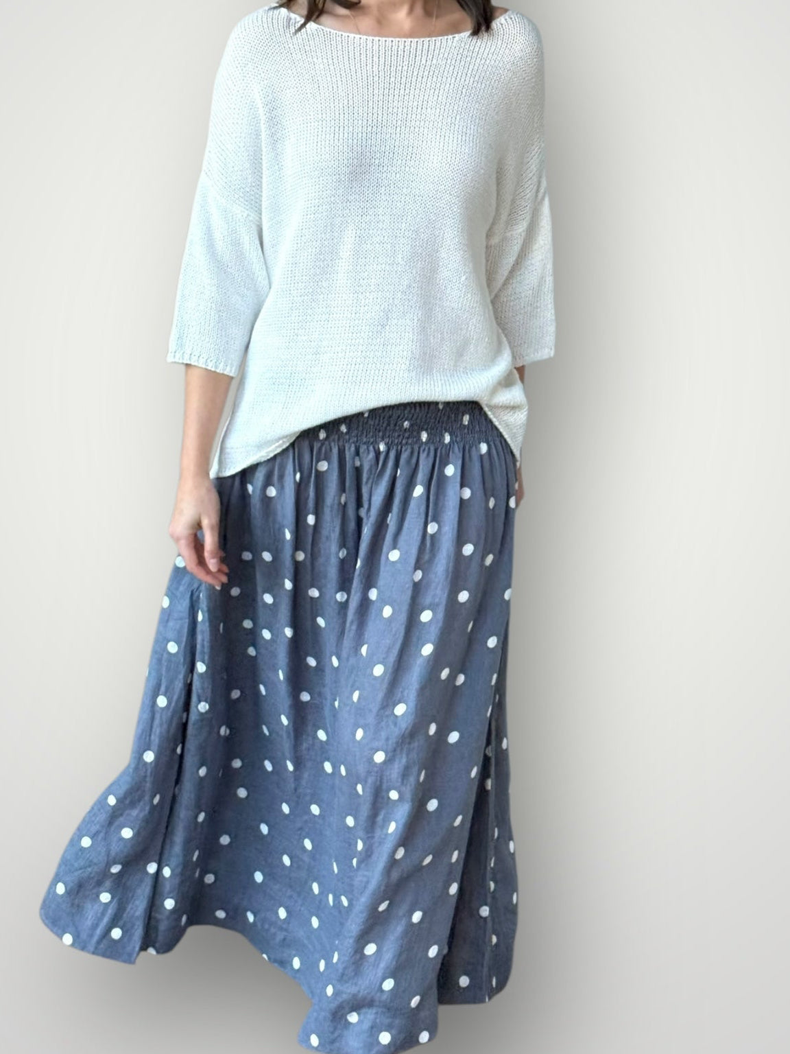 lulu skirt - grey spot linen Apparel