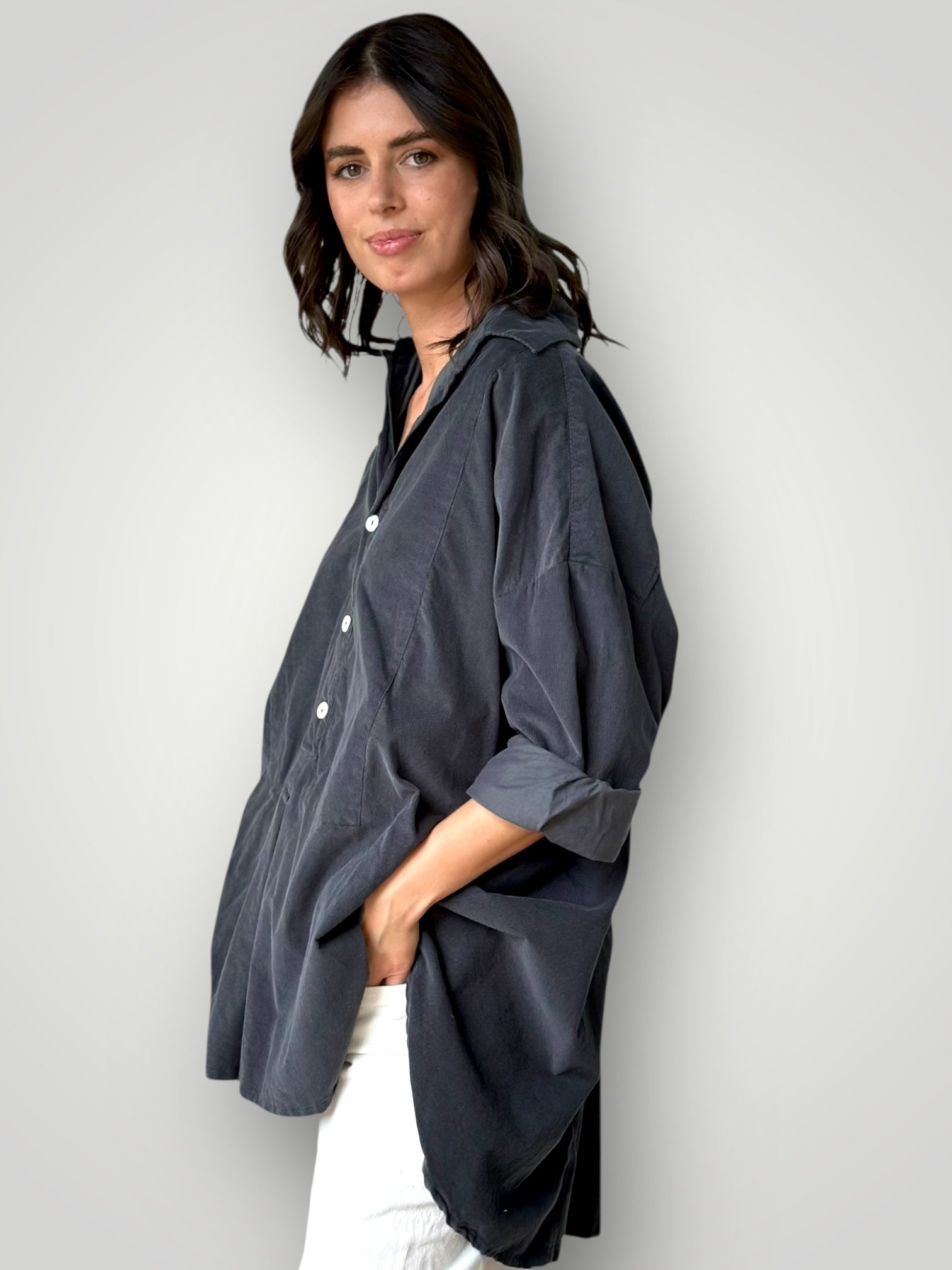 megan shirt - charcoal cord Apparel