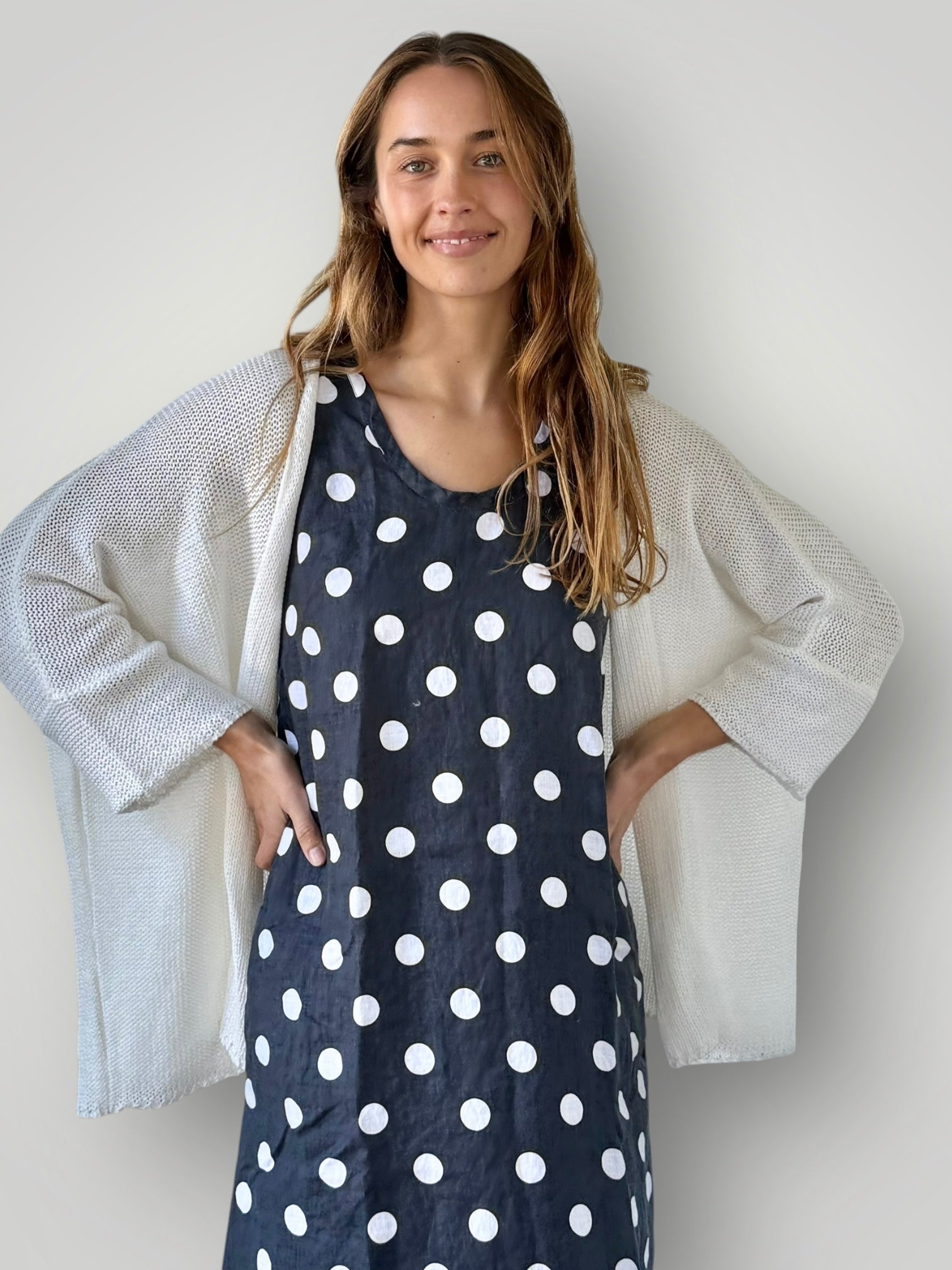 Cotton kimono knit-warm white