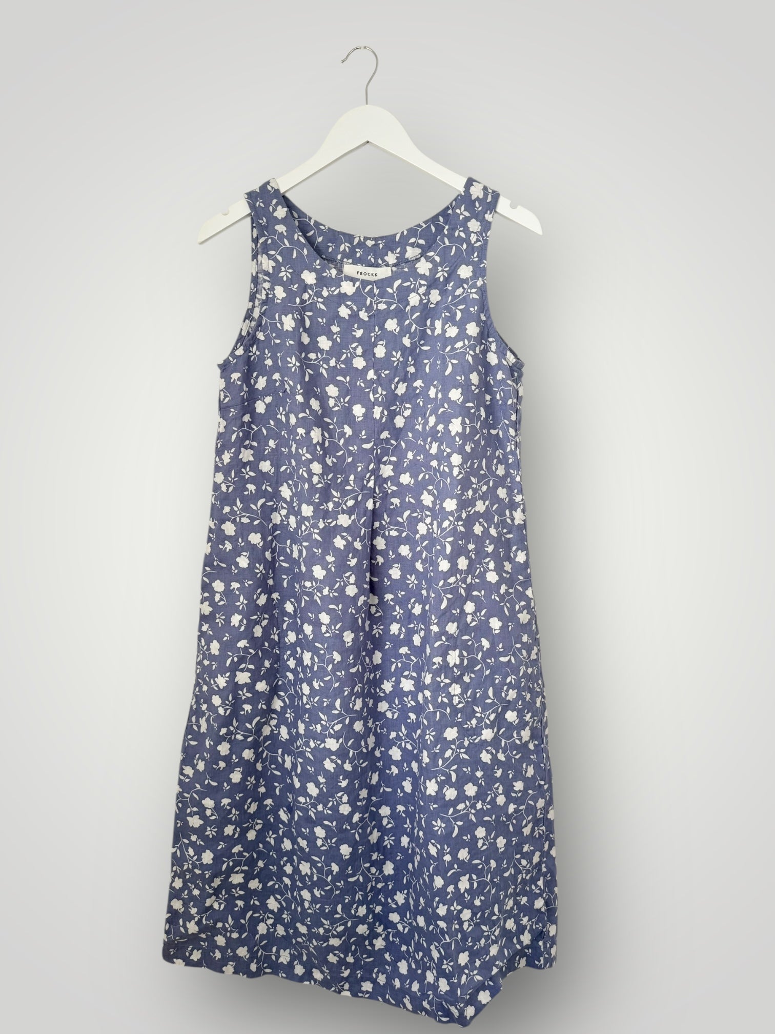 becky dress - cornflower floral linen Apparel