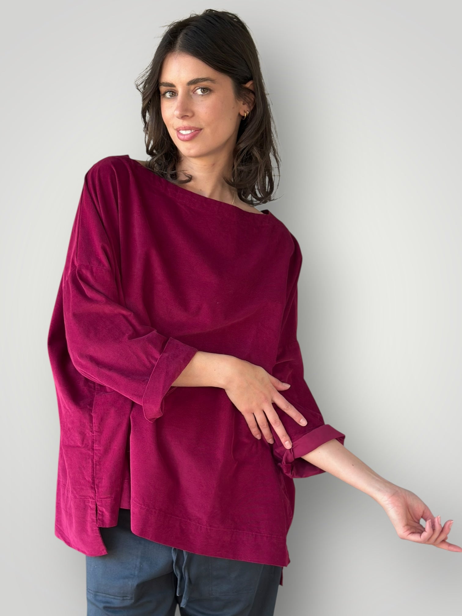 avril top - merlot cord Apparel