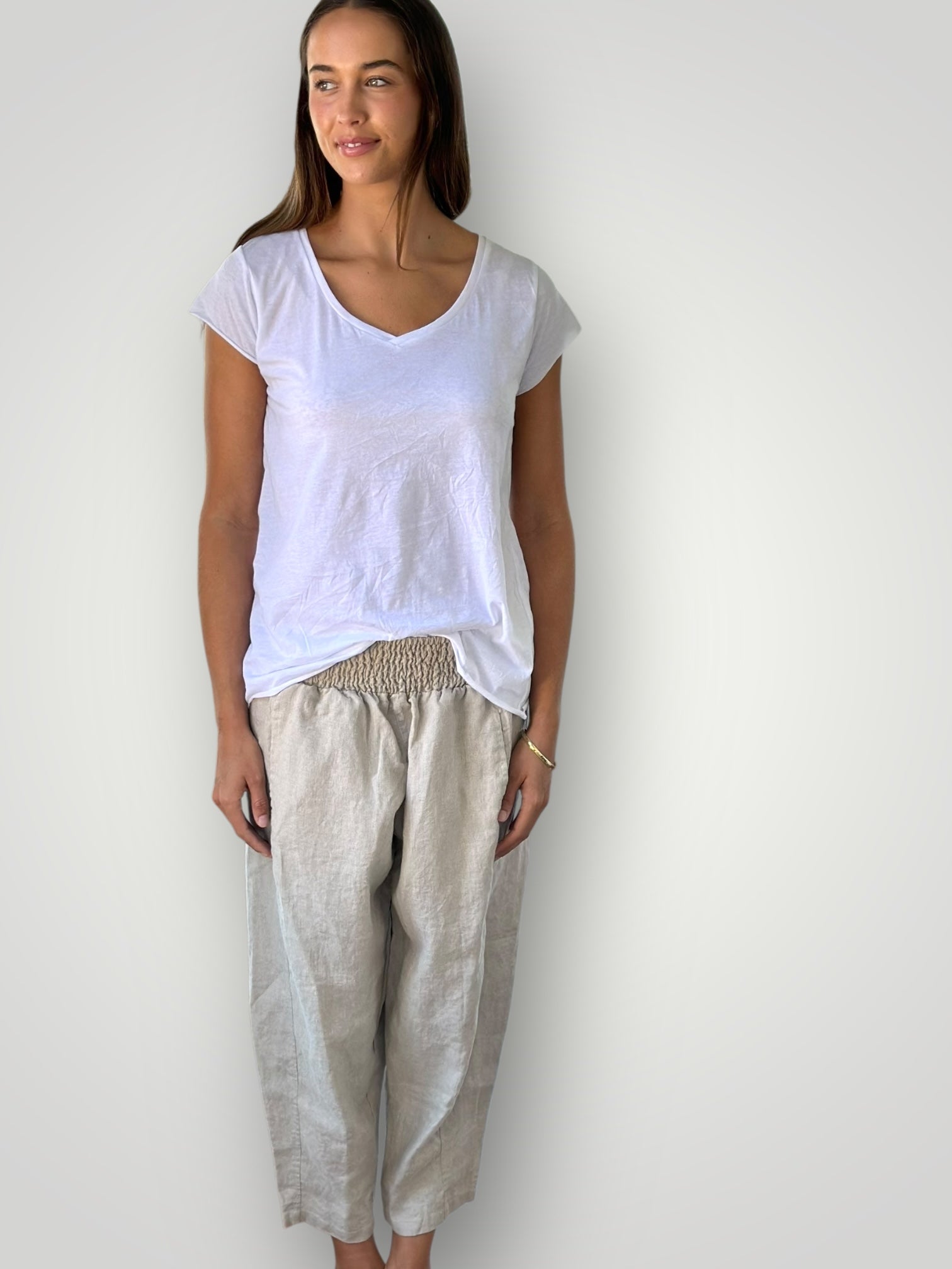 frankie pants - natural linen Apparel