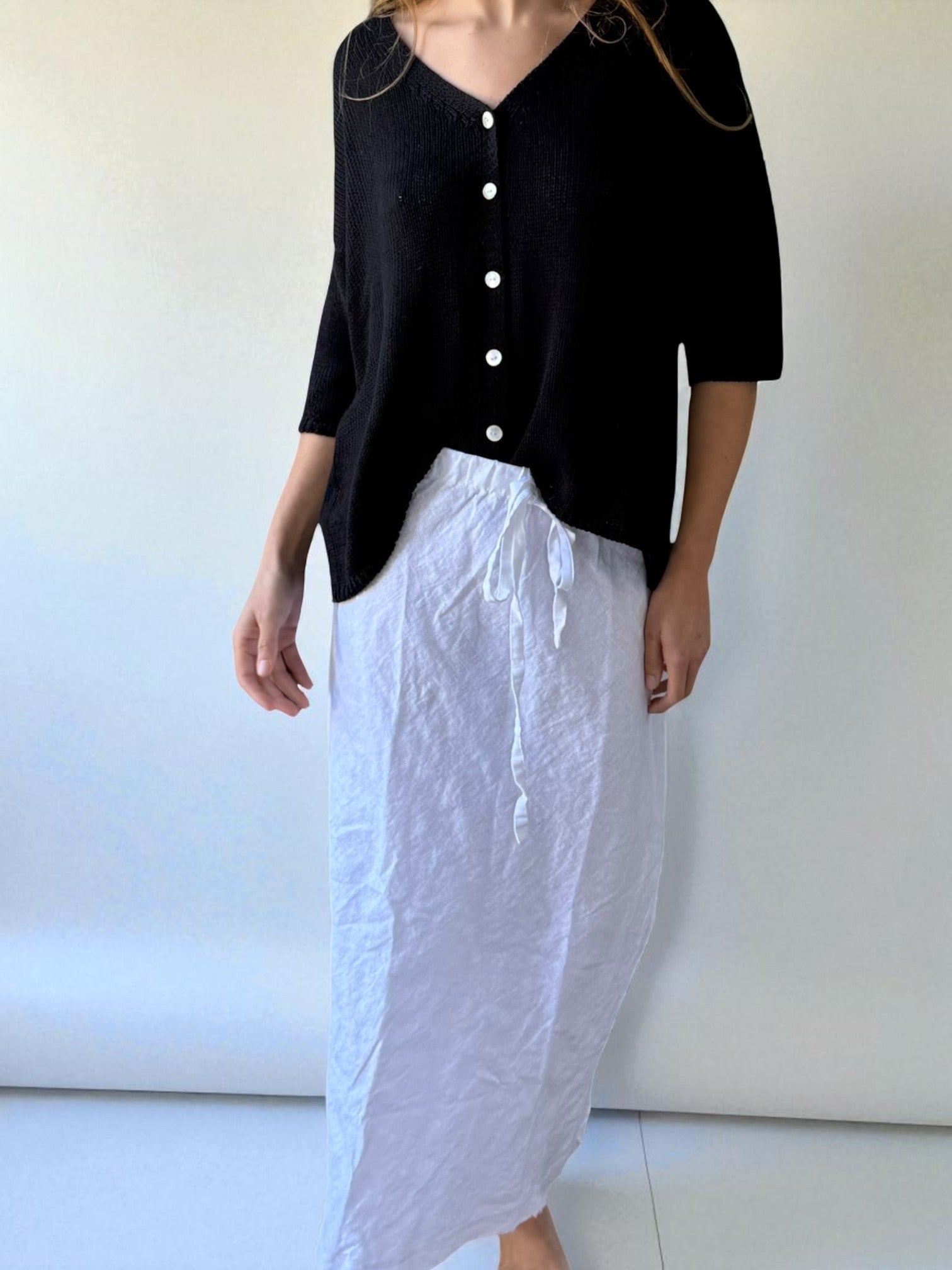 anthea skirt - white linen Apparel