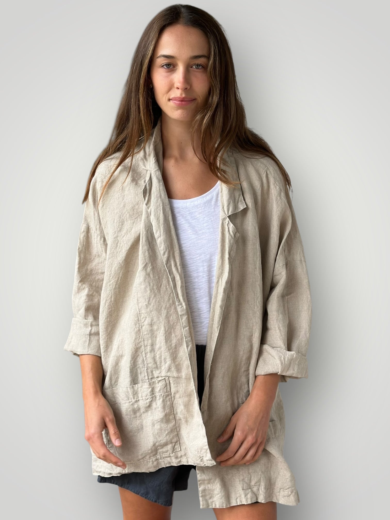 albert blazer -natural linen Shirts