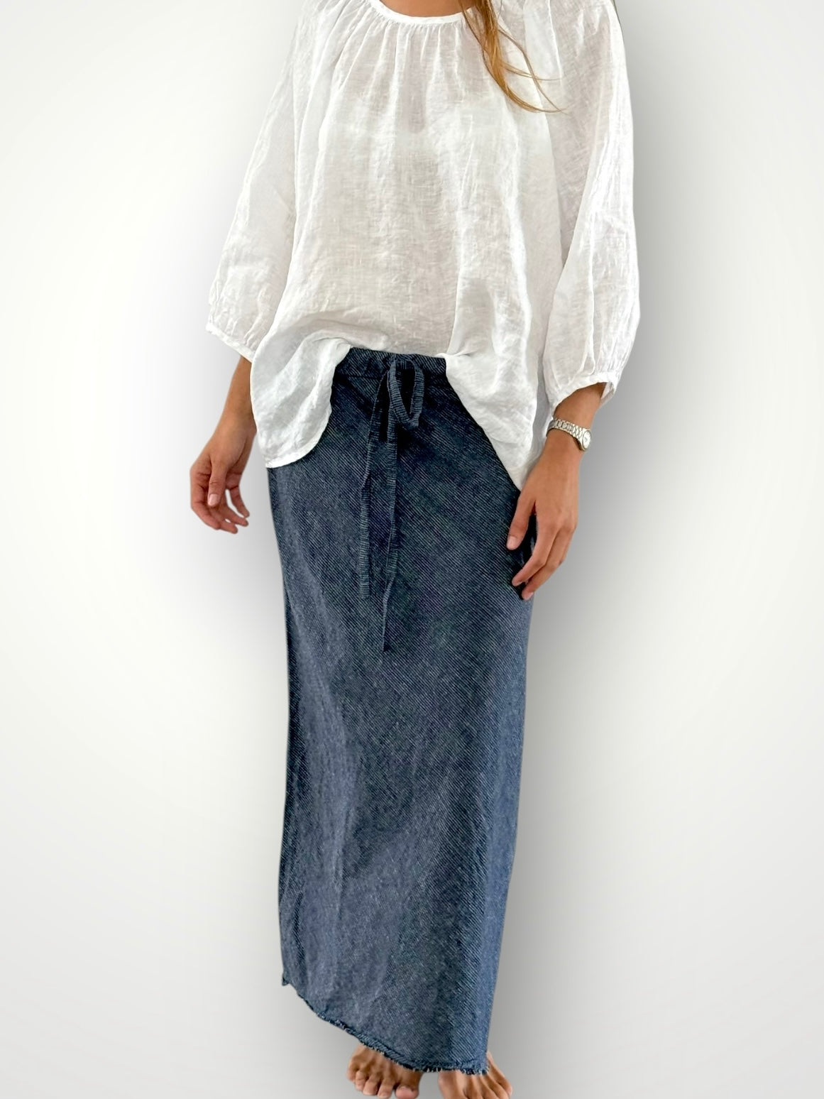 anthea skirt - navy stripe Apparel