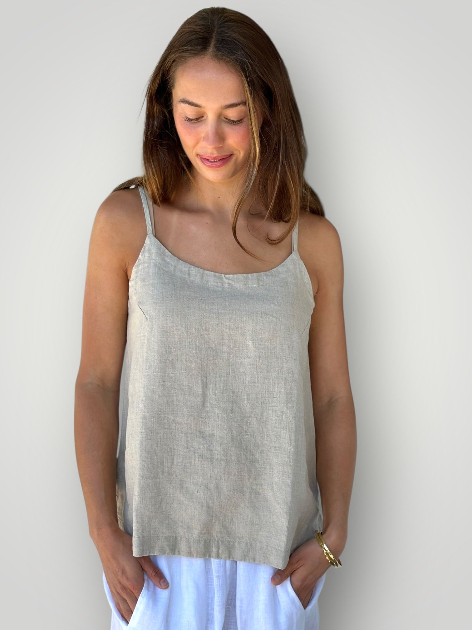 amy cami - natural linen