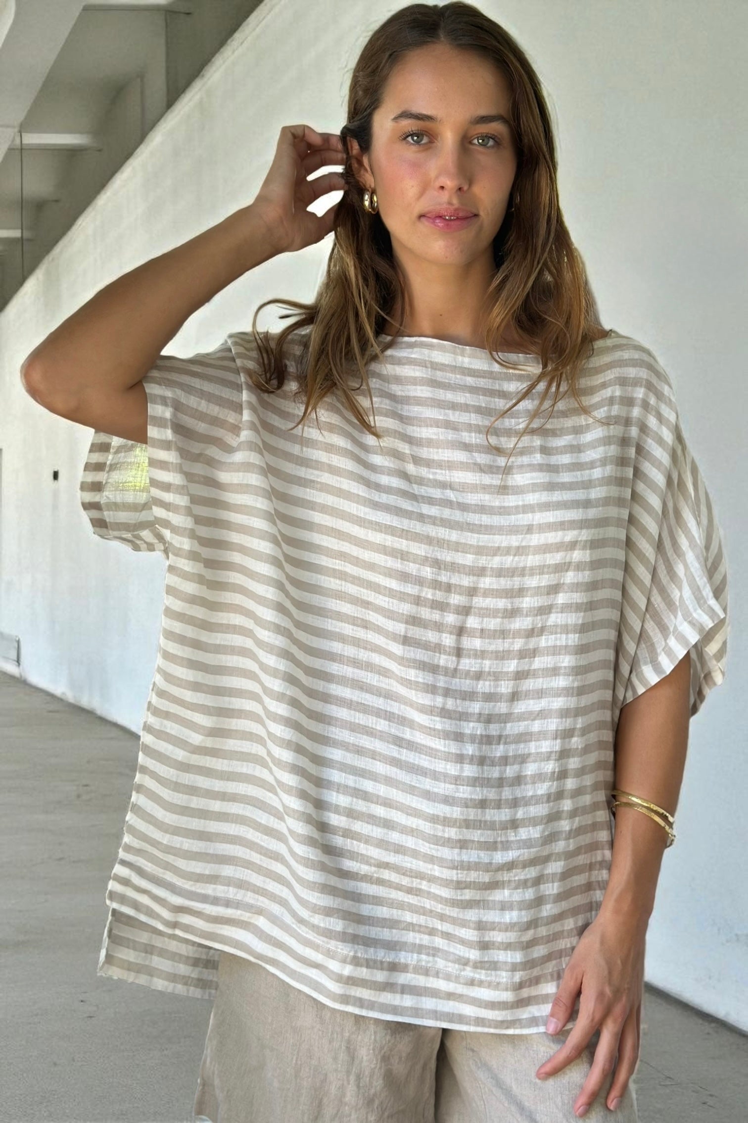 sammy top - natural stripe Apparel