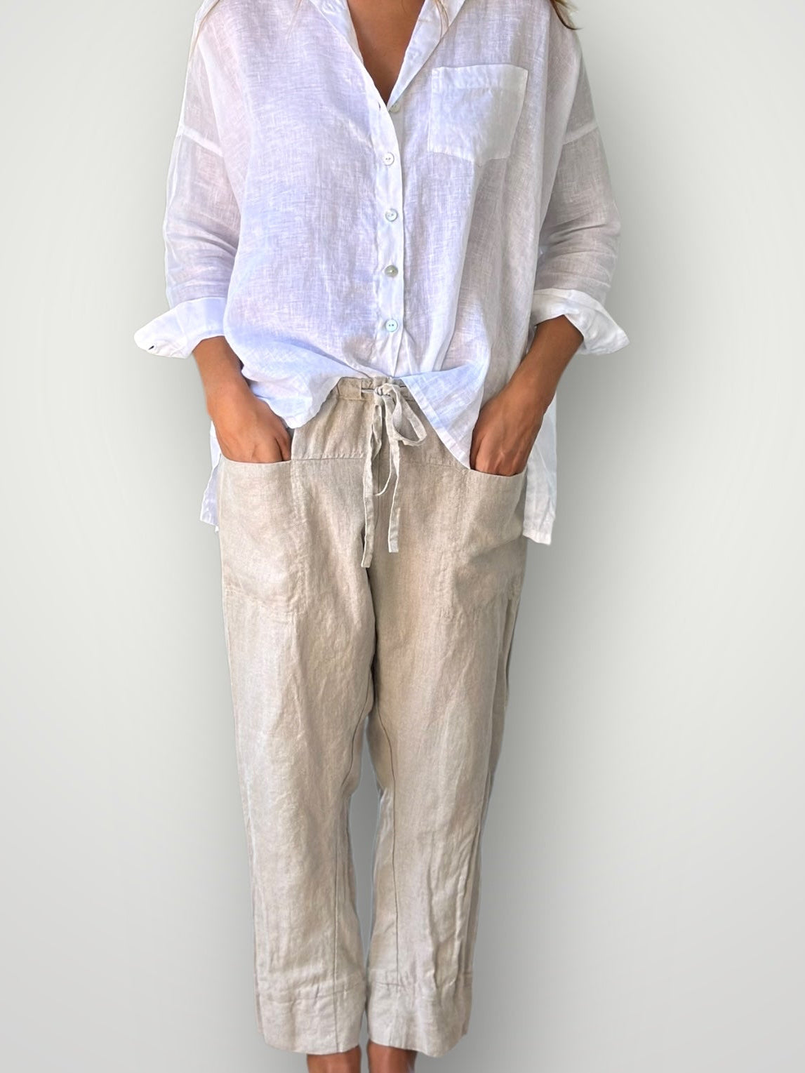 darcy pants - natural linen General