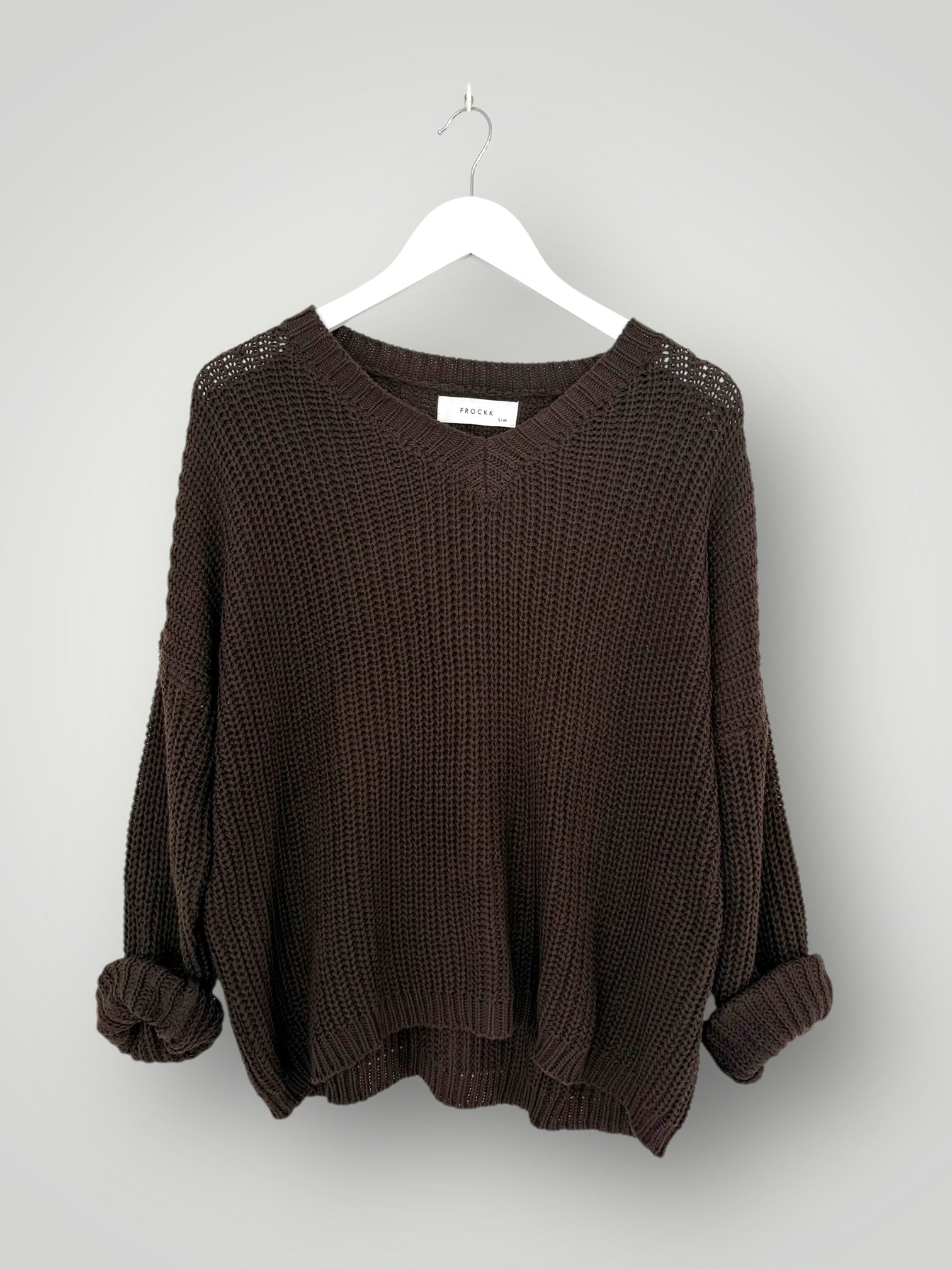 jasper cotton rib knit - chocolate Apparel