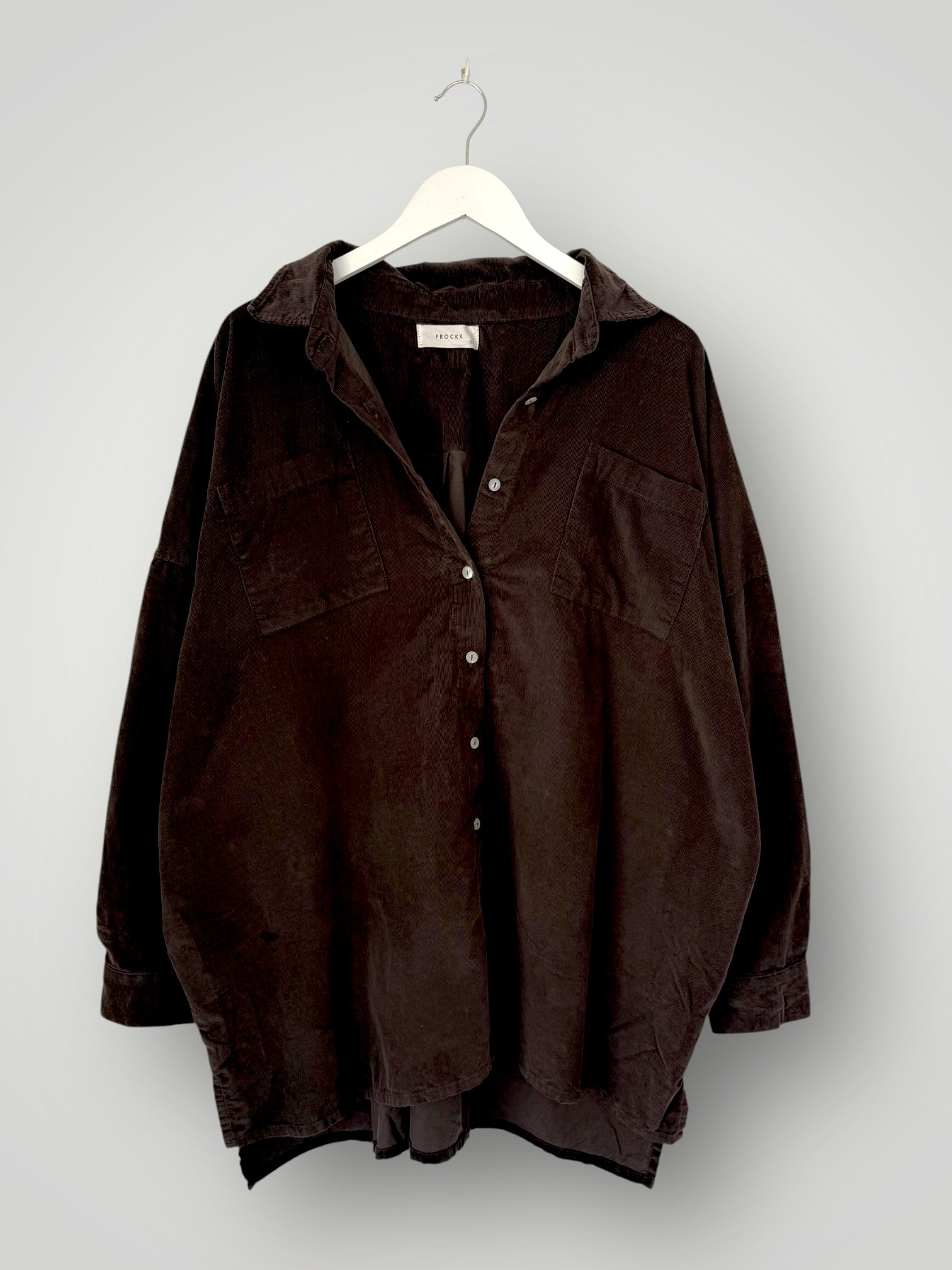 aiden oversized shirt - chocolate cord Apparel