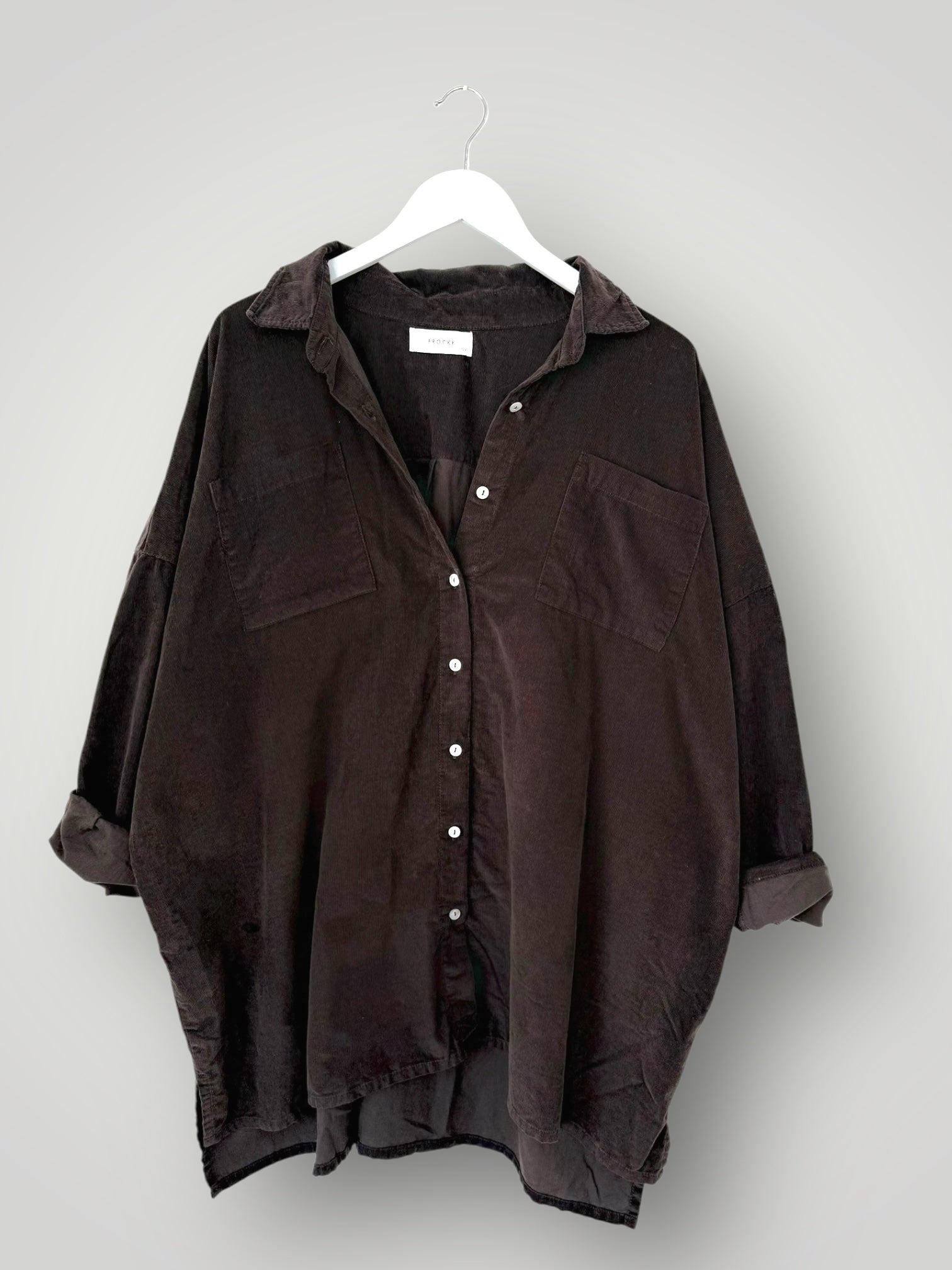 aiden oversized shirt - chocolate cord Apparel