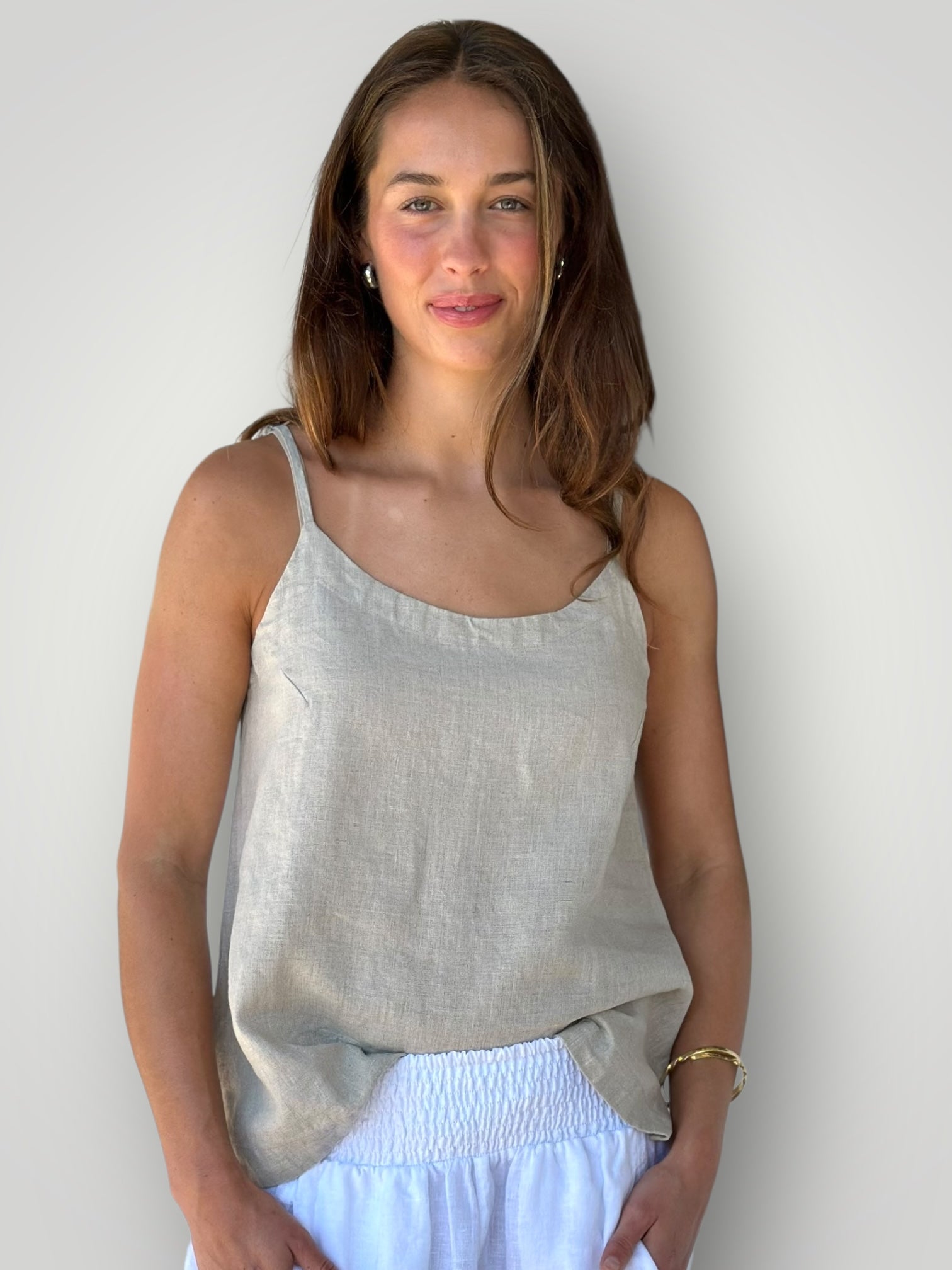 amy cami - natural linen