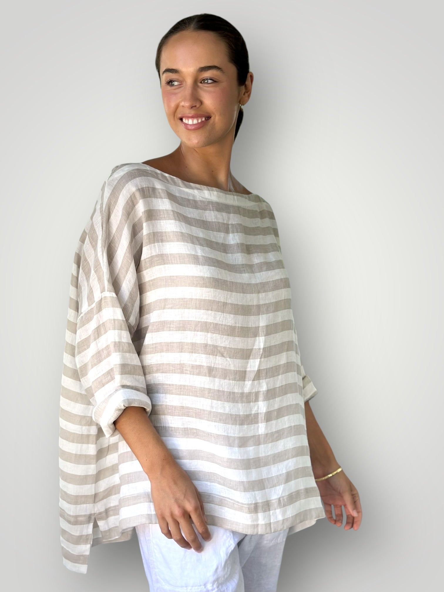 avril top- natural stripe Apparel