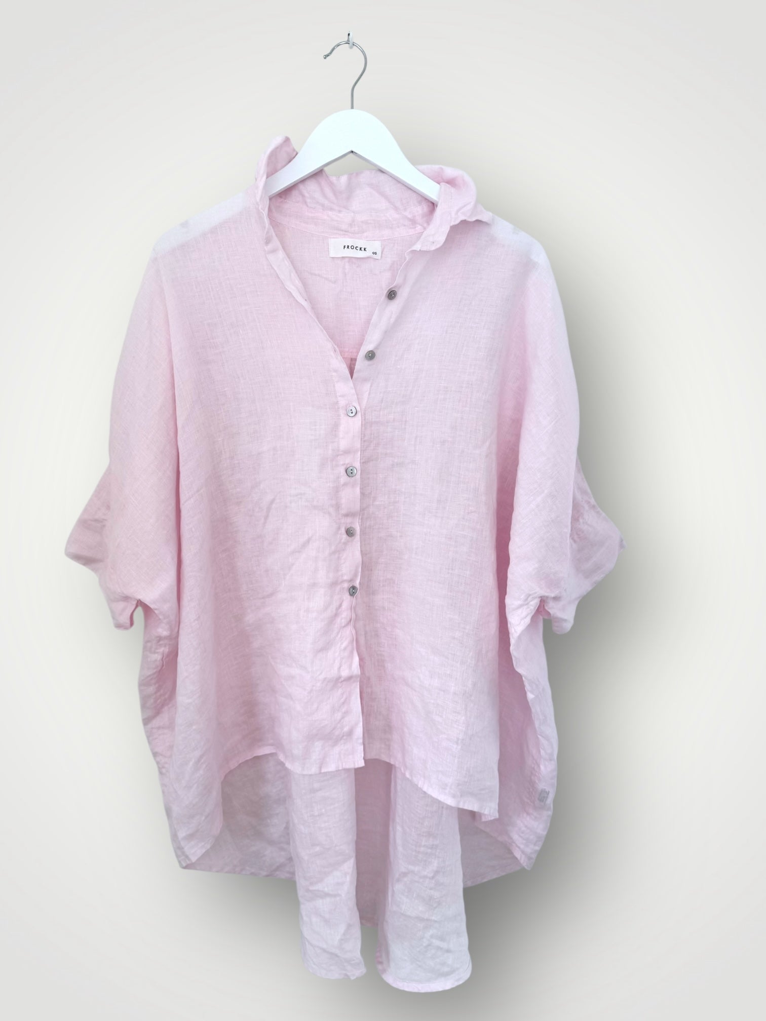 issey shirt - soft pink linen Apparel
