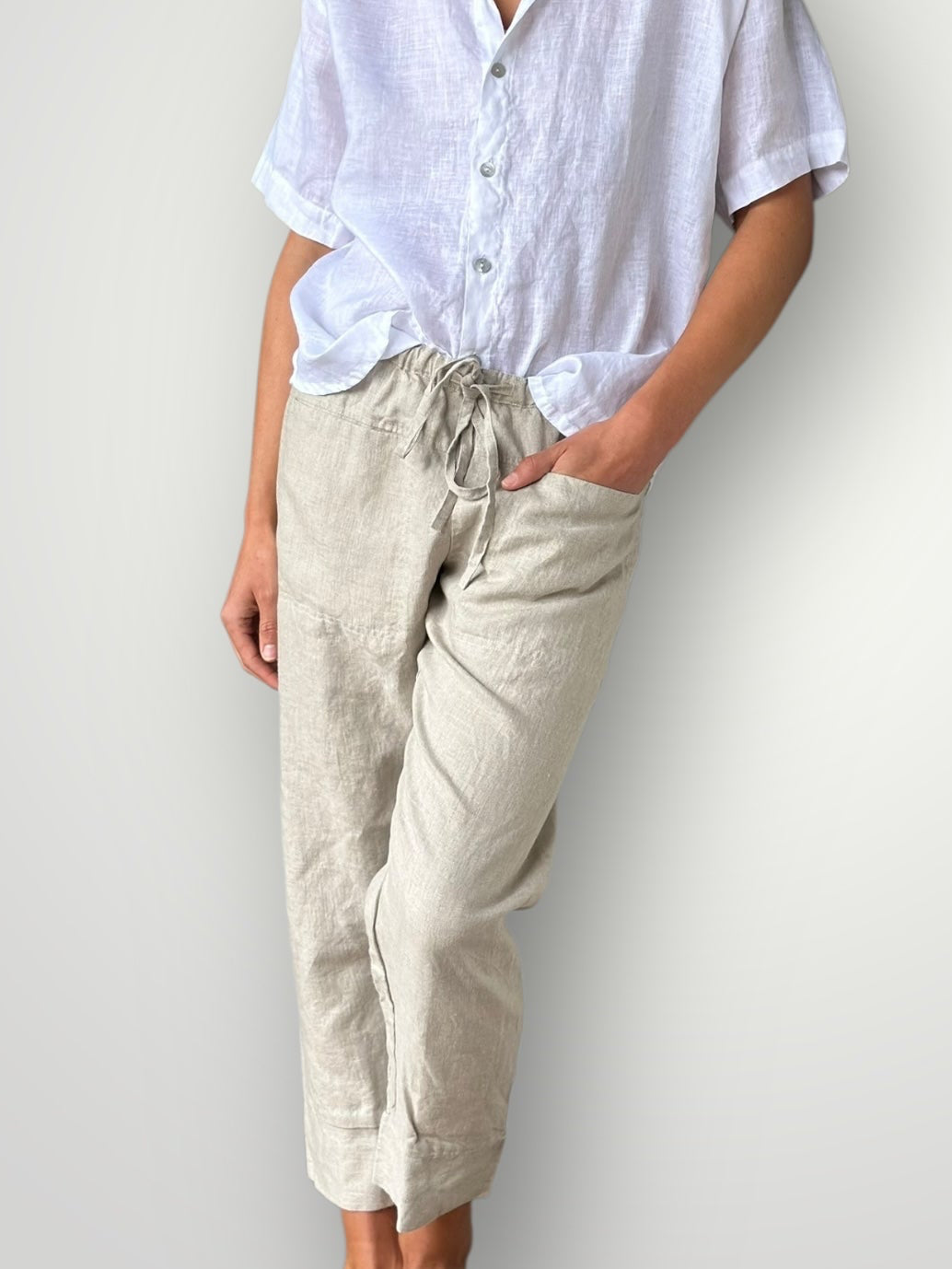 darcy pants - natural linen General