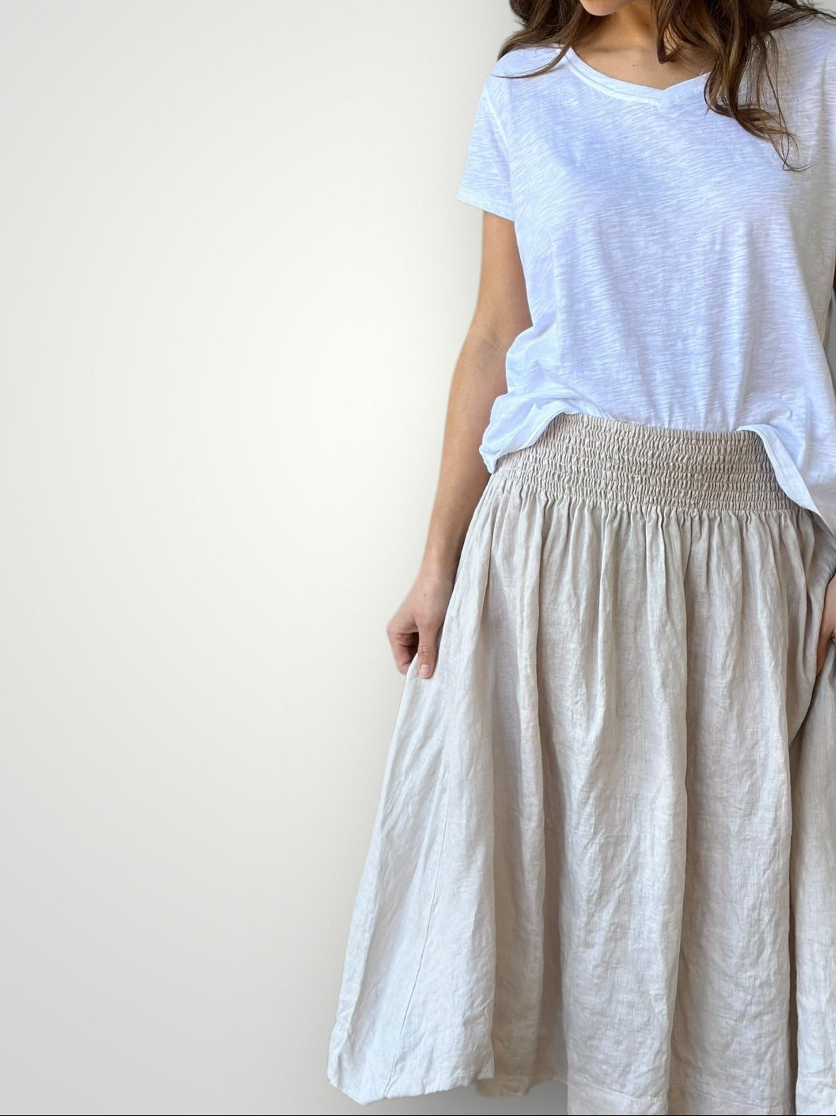lola skirt - natural linen Apparel