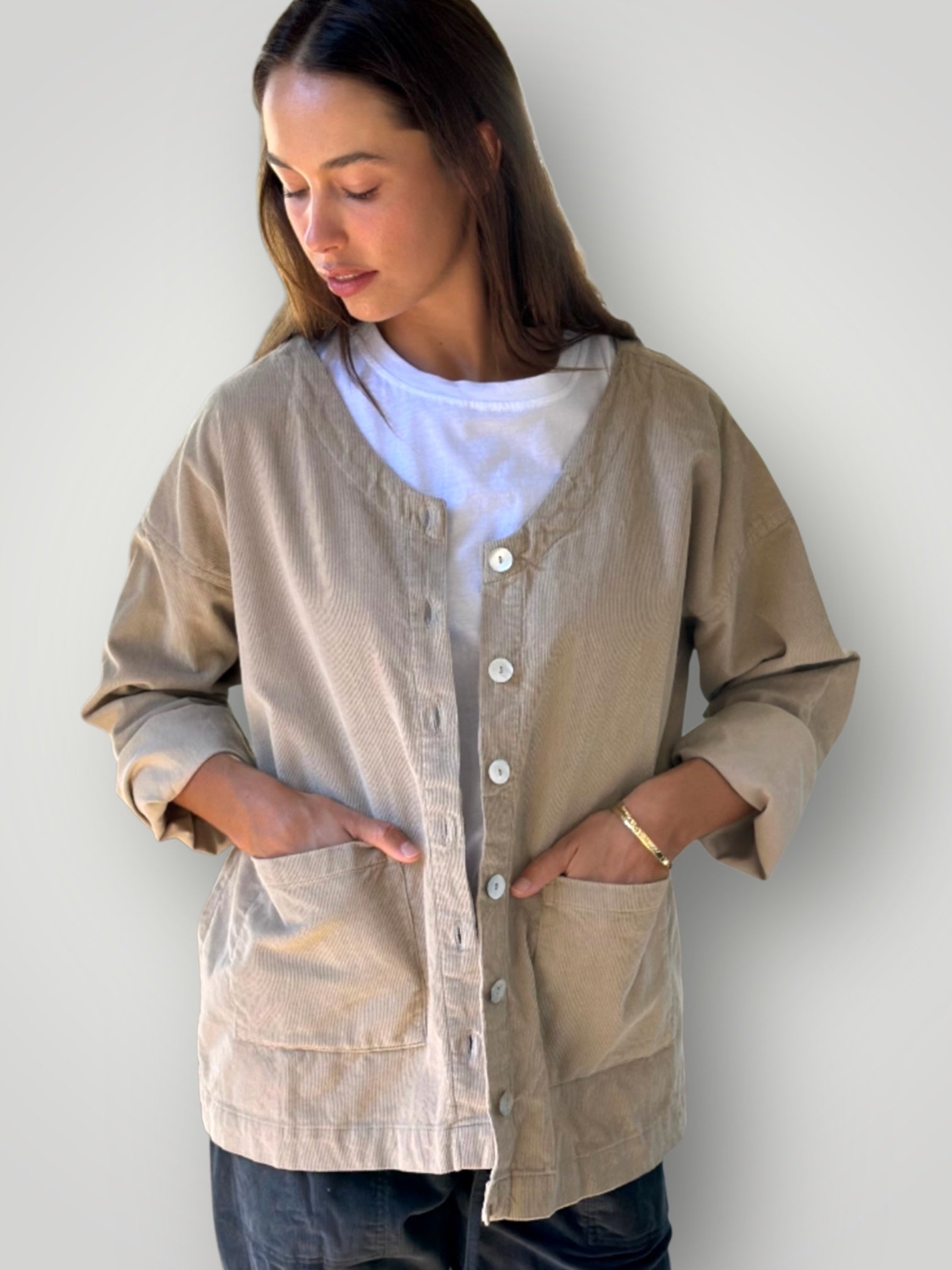 jamie jacket - almond cord Apparel