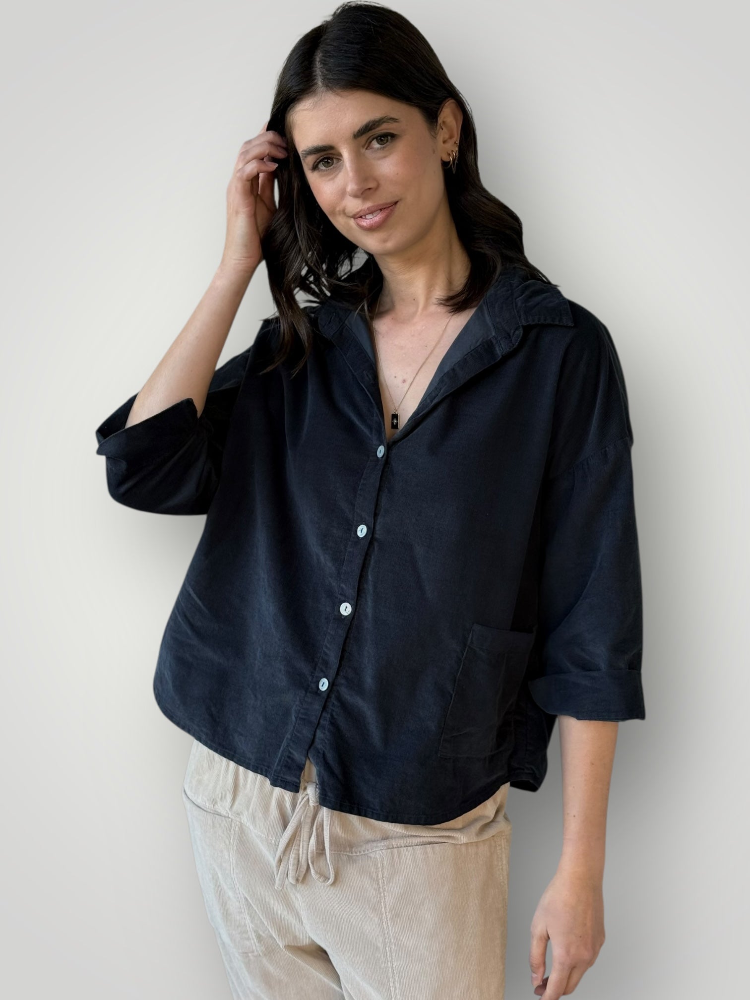 deanna shirt - charcoal cord Apparel