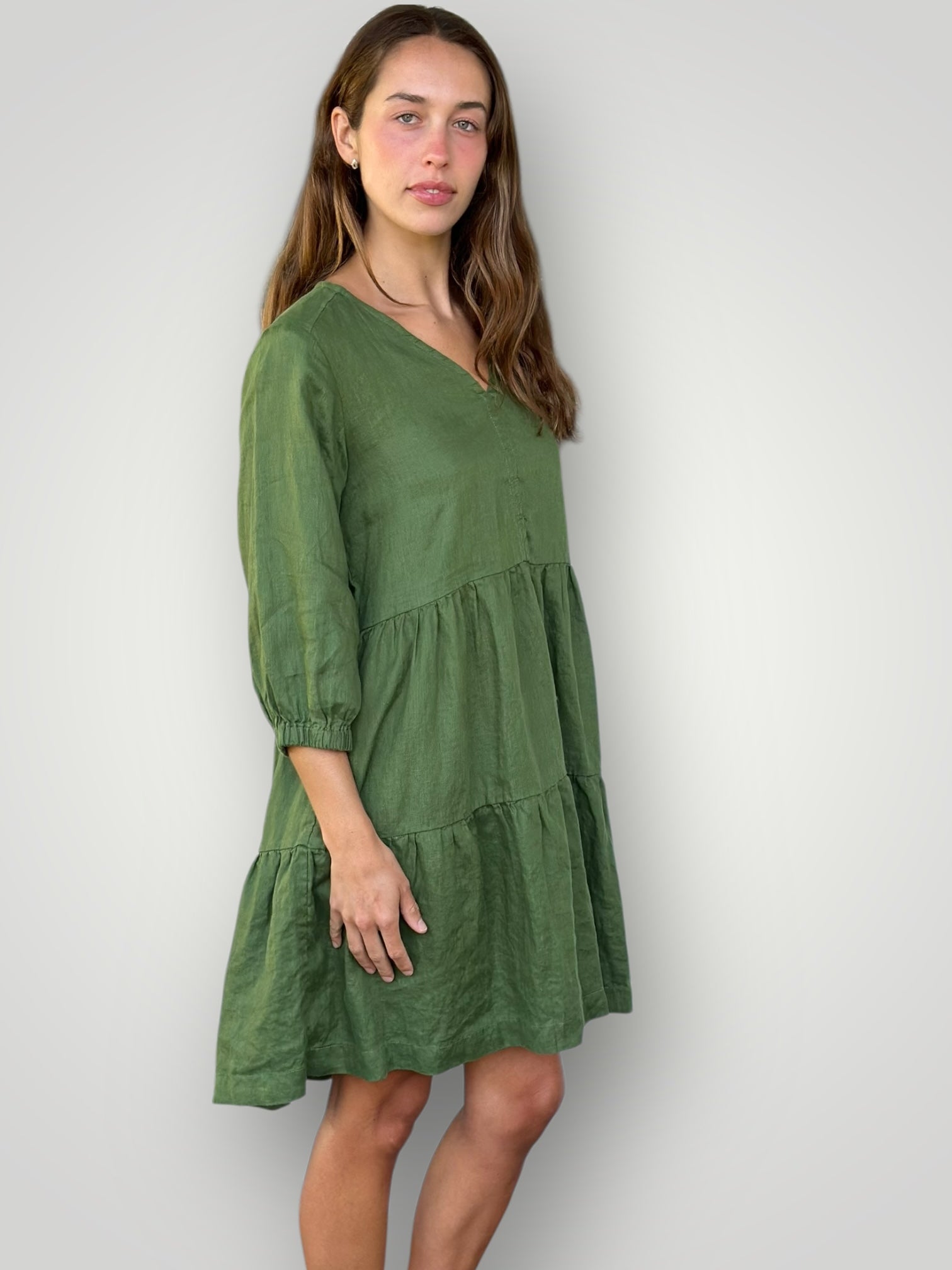 payton dress - moss linen