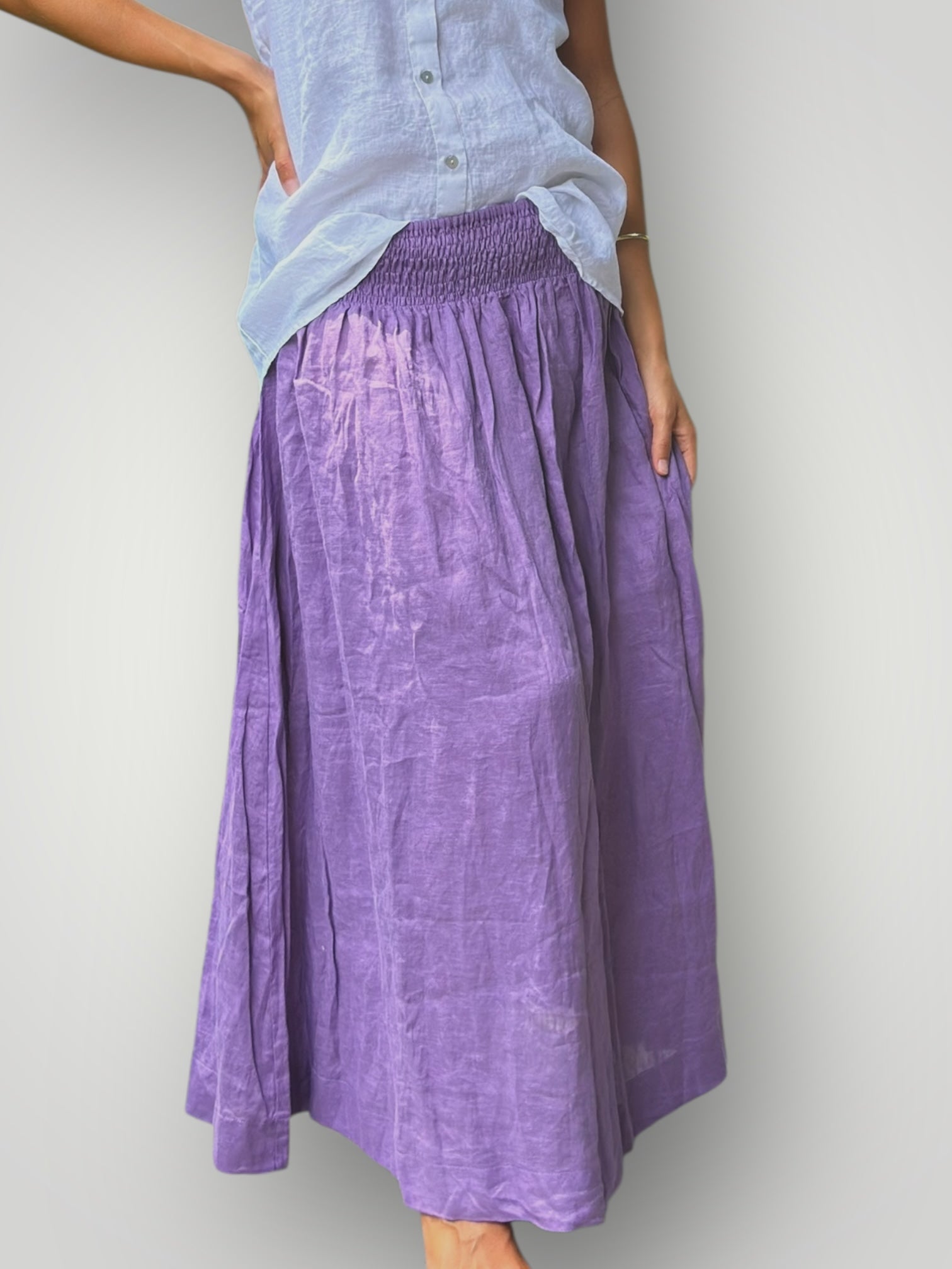 lulu skirt - orchid linen Apparel