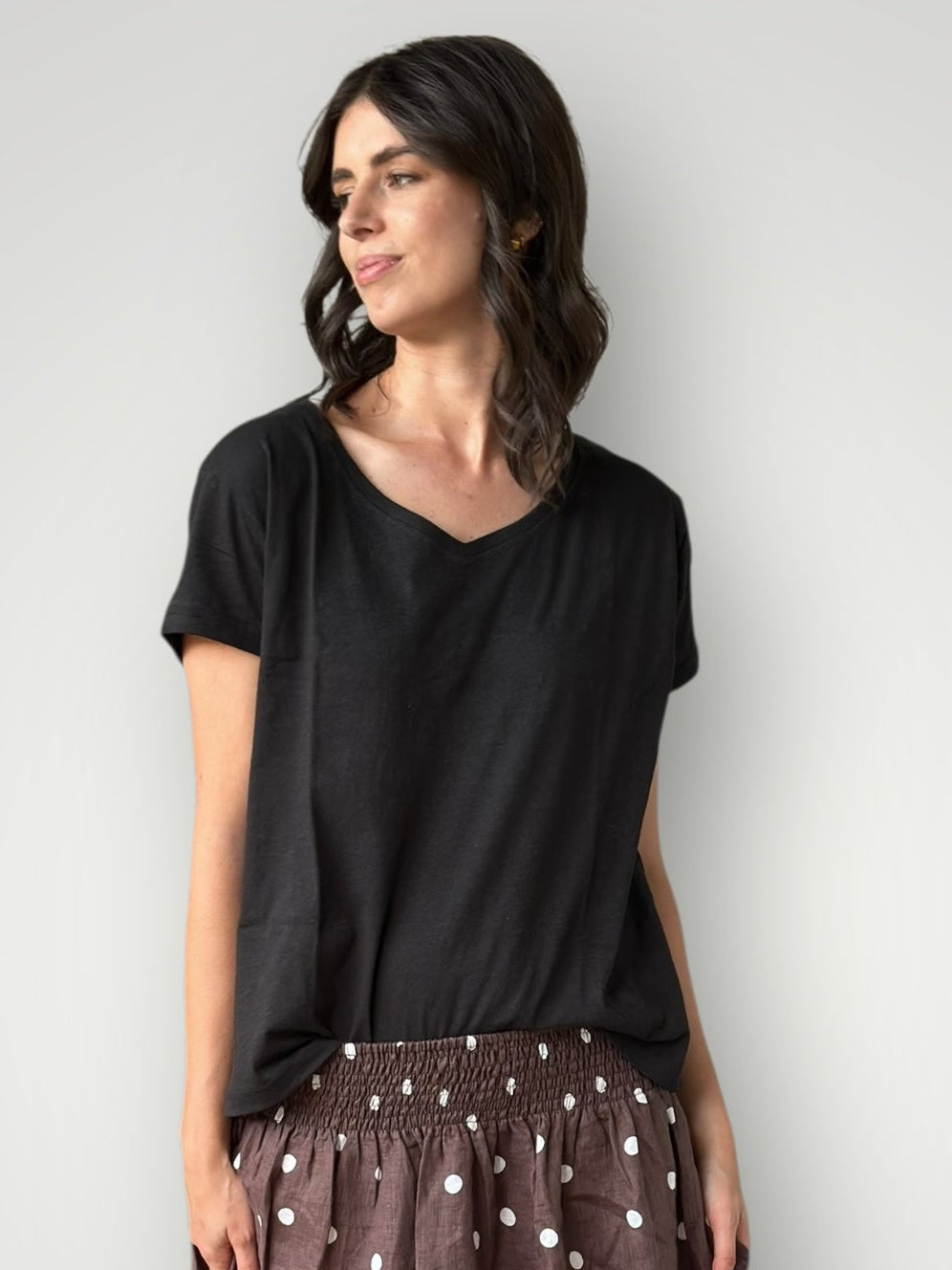 relaxed tee - black cotton Apparel