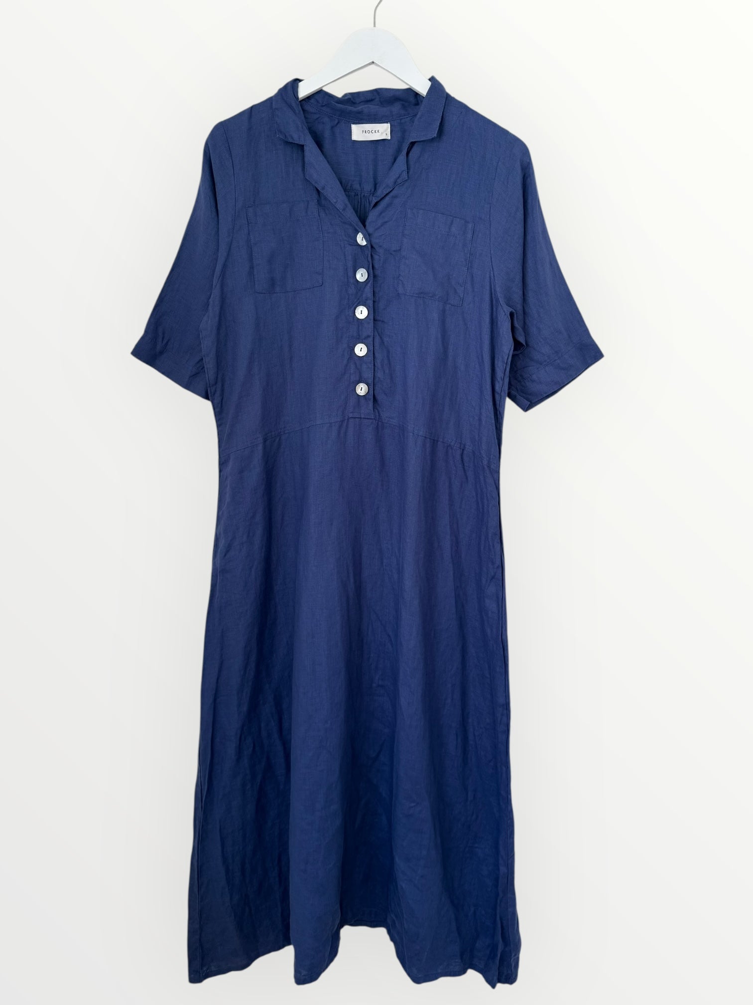 bridget dress - blue dusk linen Apparel