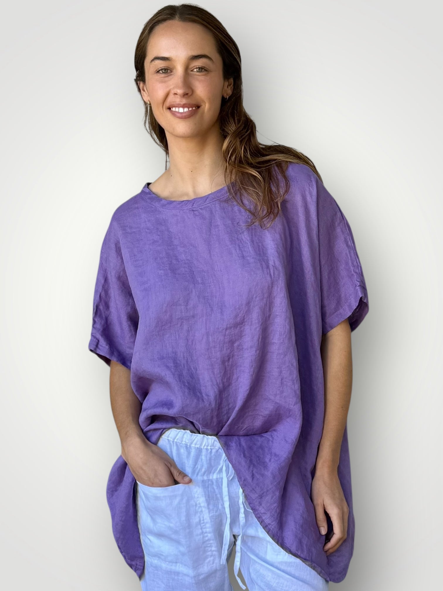 rachael top - orchid linen Apparel