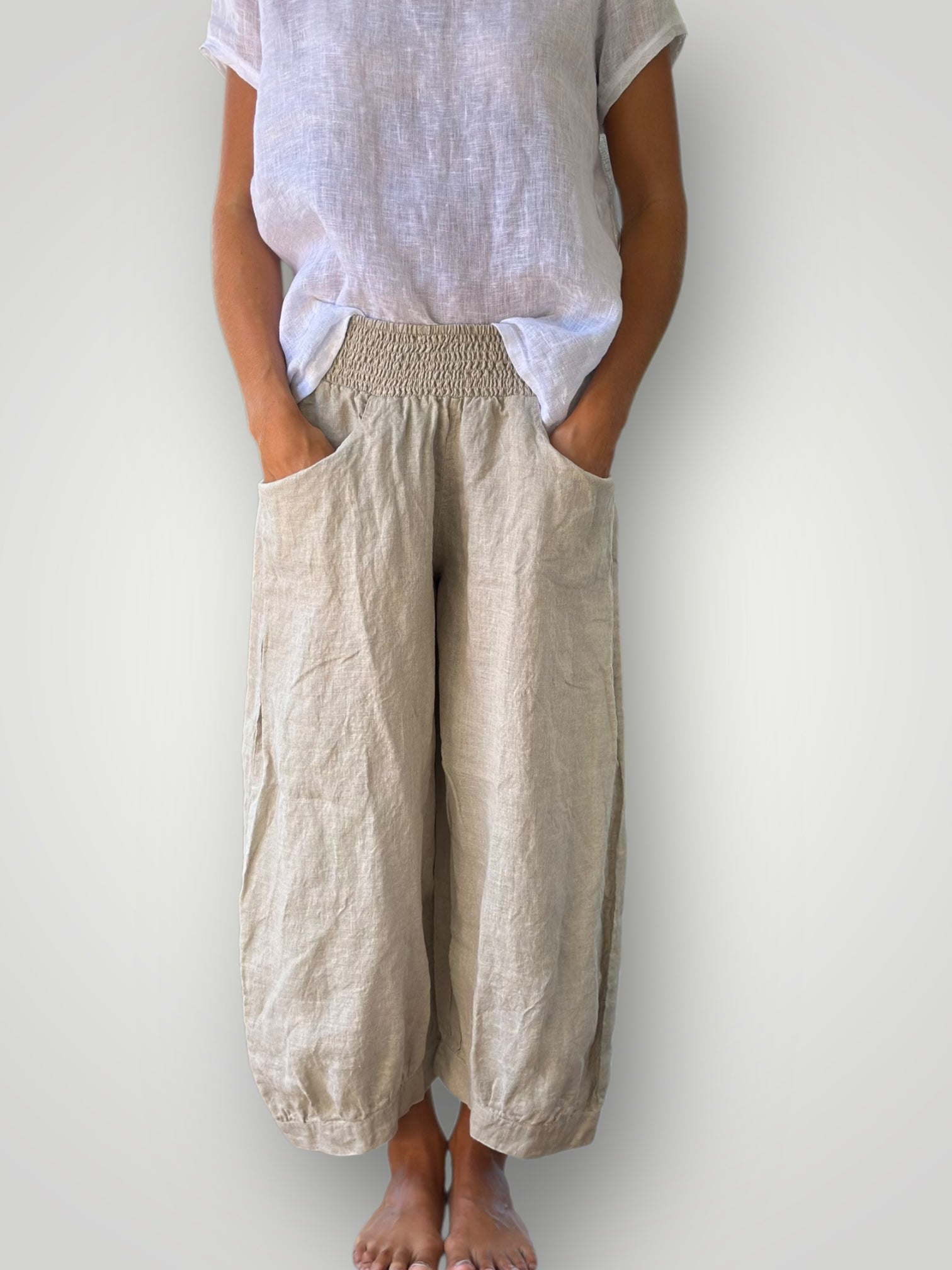 jackie pant - natural linen Apparel